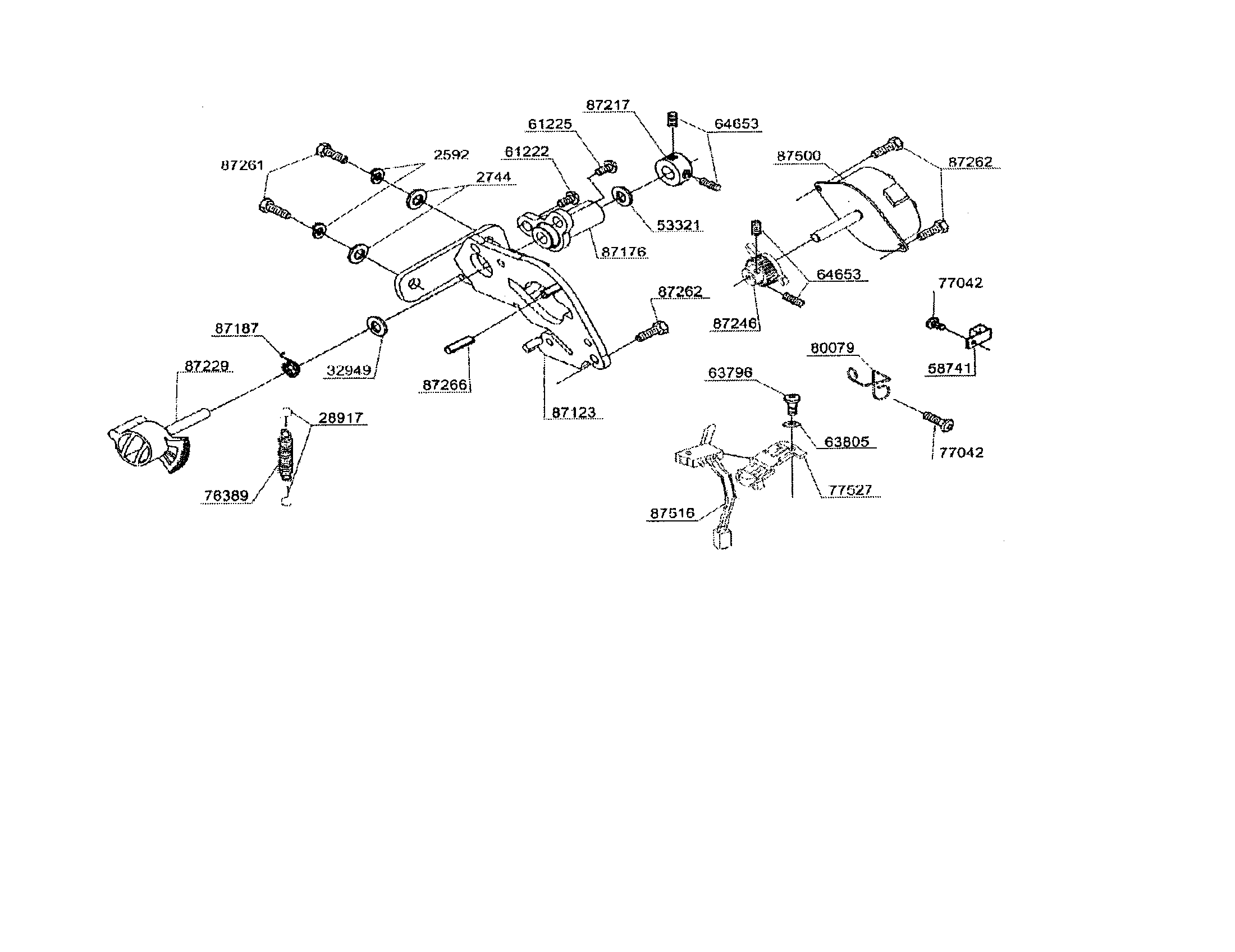Singer 7442CL stepping motor bracket diagram