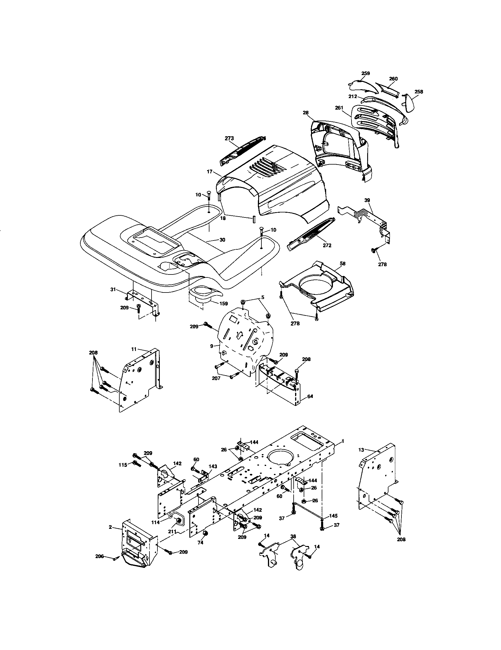 Craftsman 917276814 chassis and enclosures diagram