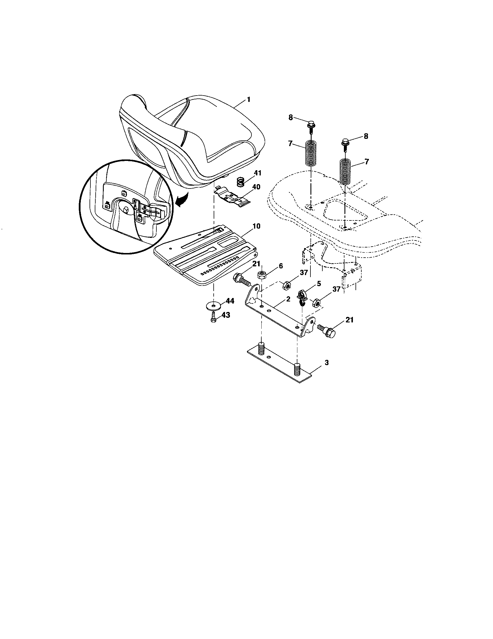 Craftsman 917276702 seat assembly diagram