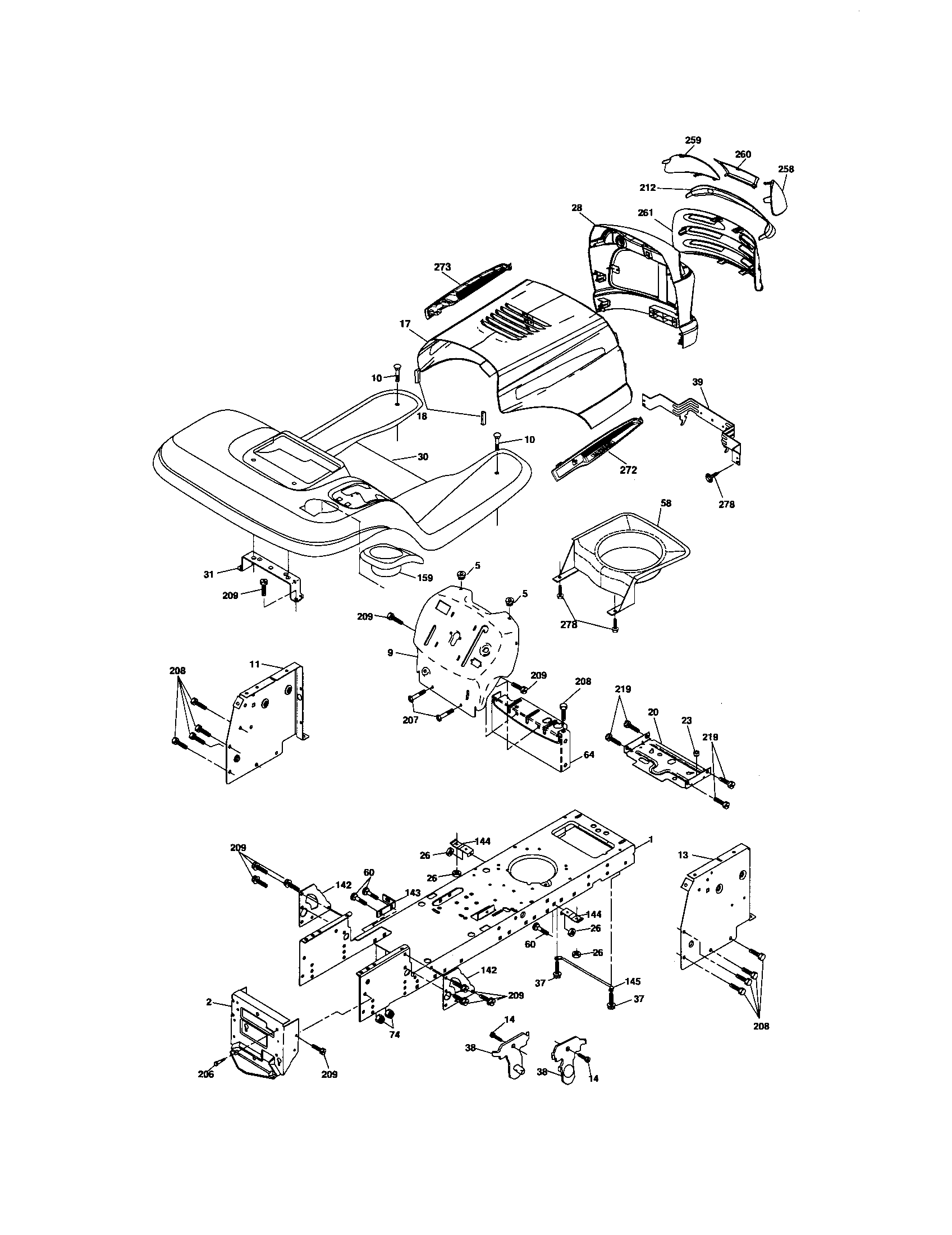 Craftsman 917276783 chassis and enclosures diagram