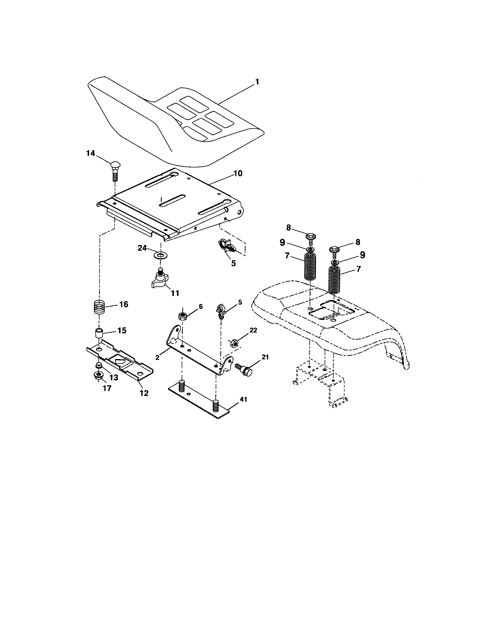Craftsman 917276825 seat assembly diagram