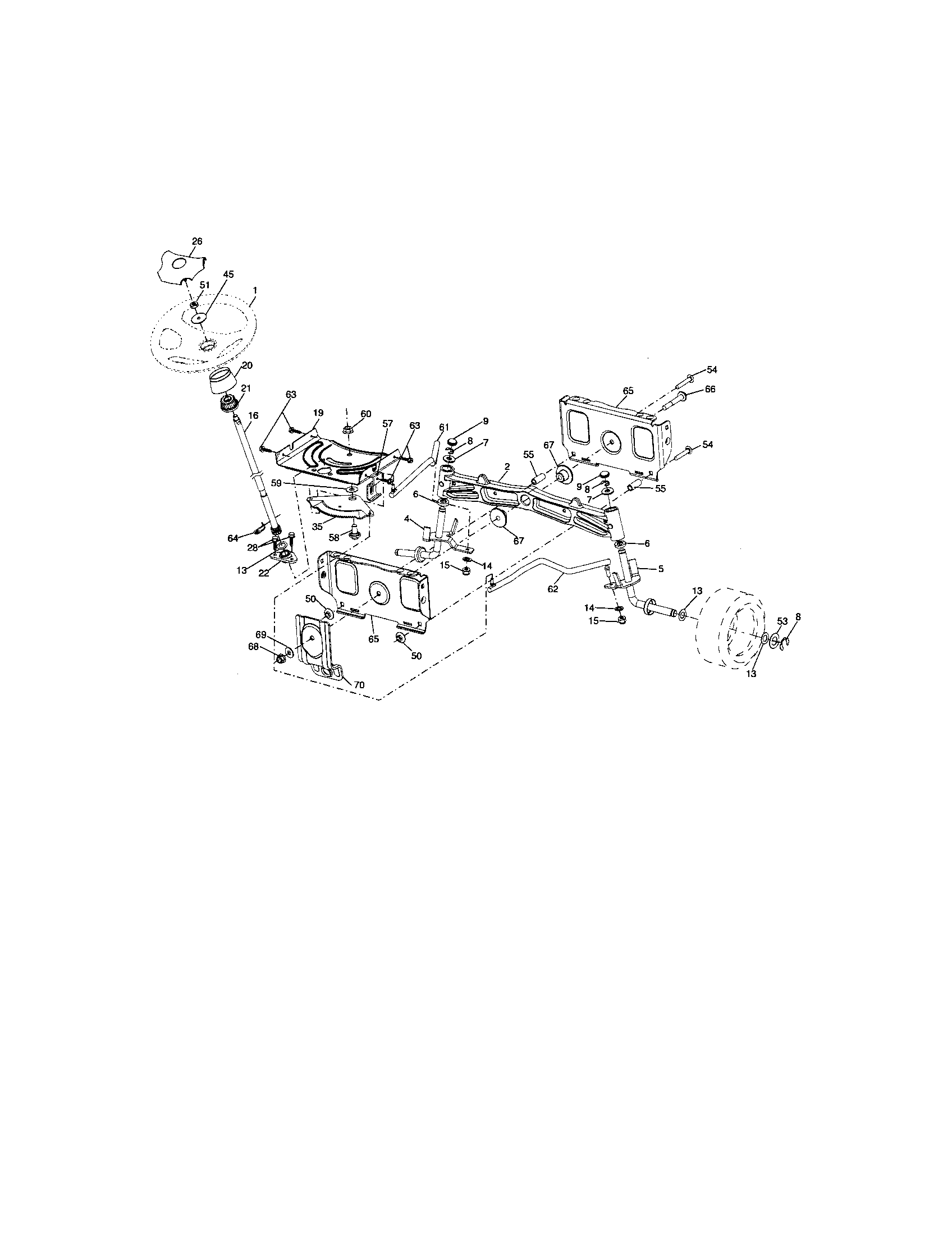 Craftsman 917276601 steering assembly diagram