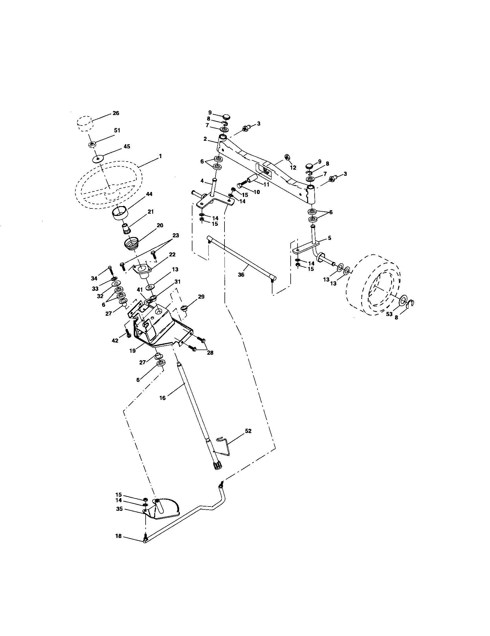 Craftsman 917276071 steering assembly diagram