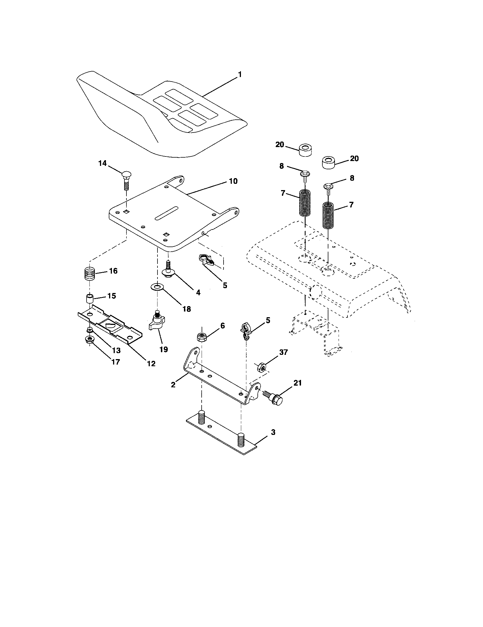 Craftsman 917276071 seat assembly diagram