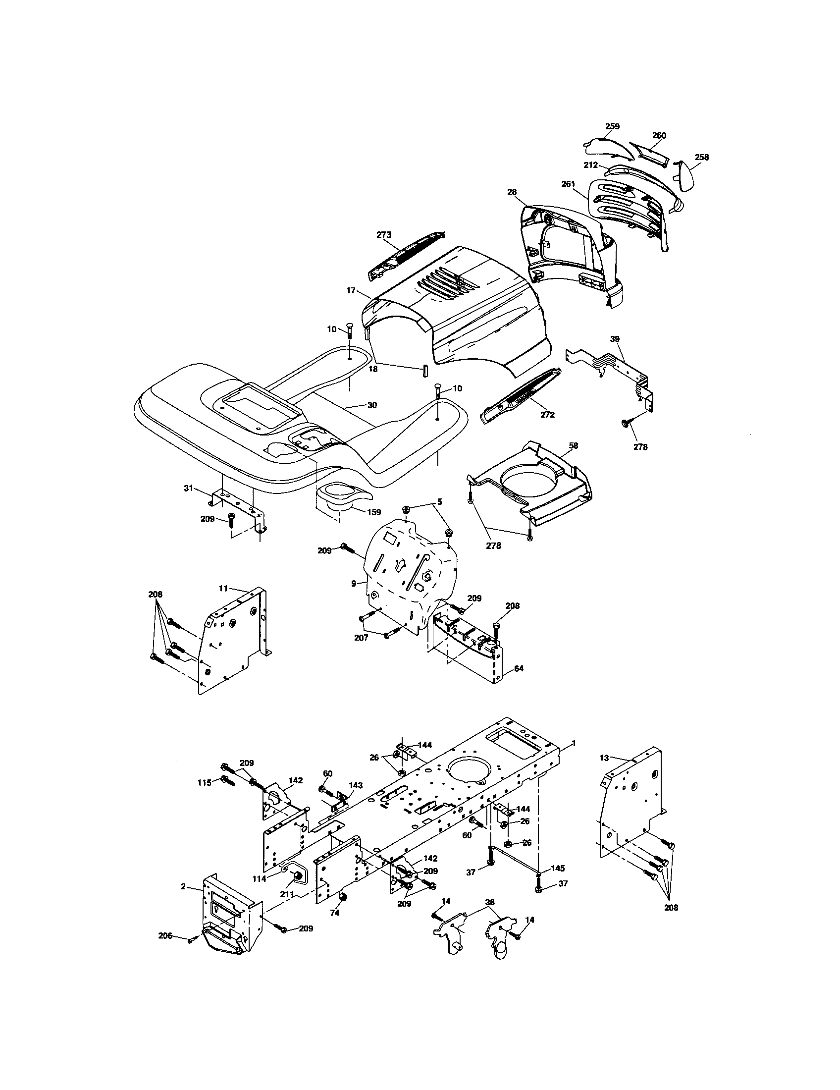 Craftsman 917276816 chassis and enclosures diagram