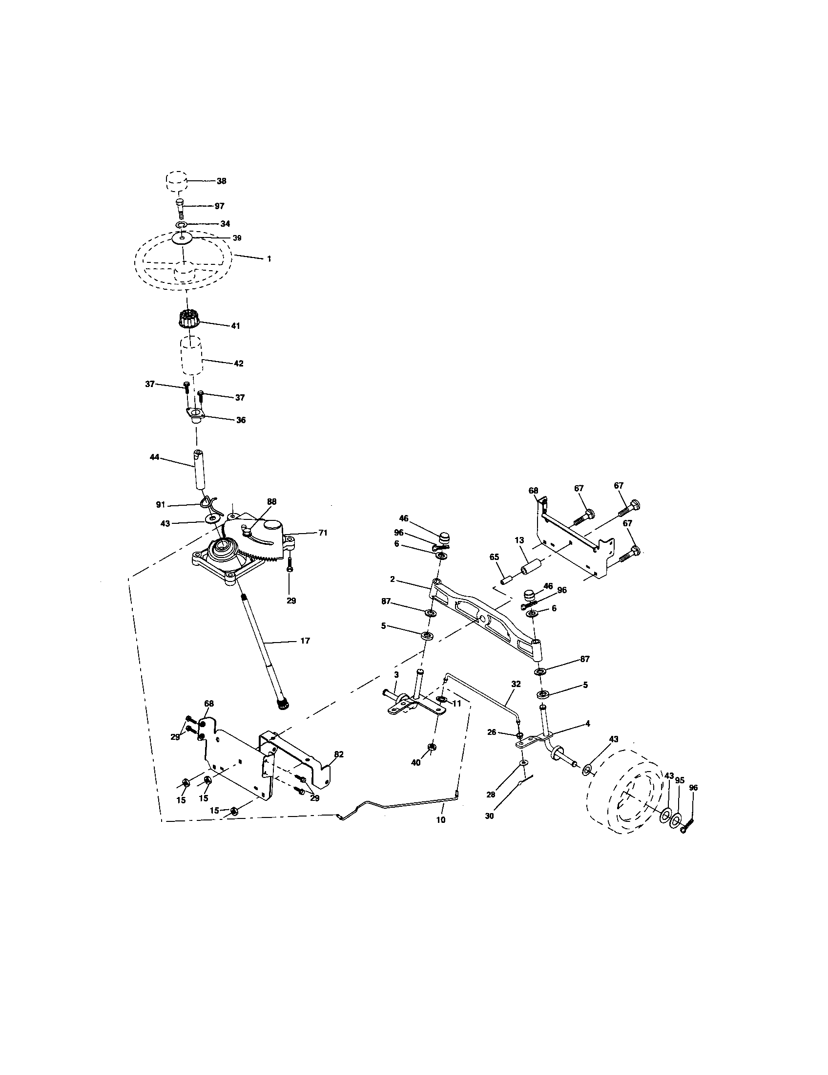 Craftsman 917276816 steering assembly diagram