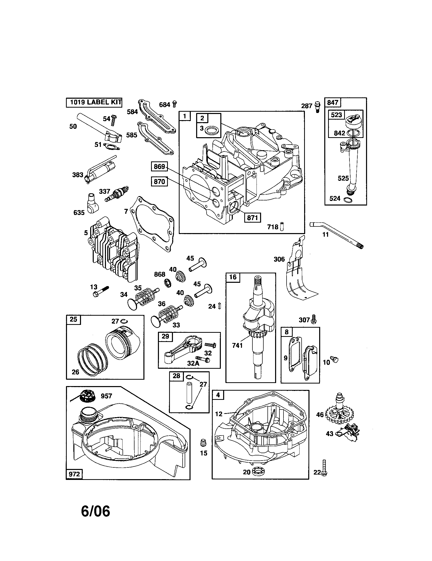 Craftsman 917376080 cylinder/crankshaft/sump diagram
