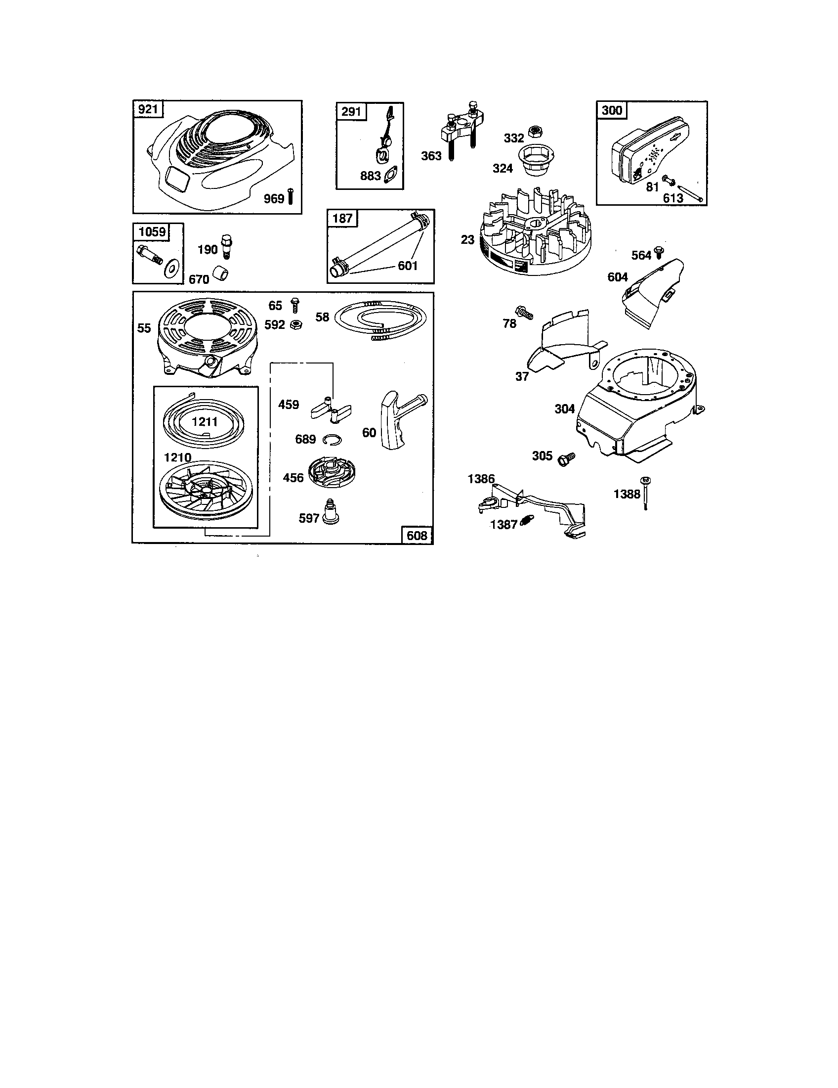 Craftsman 917376080 rewind starter/fuel tank diagram