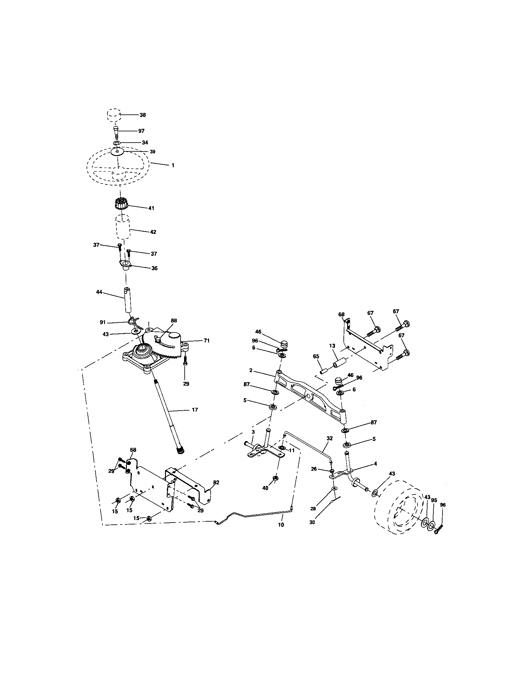 Craftsman 917276826 steering assembly diagram