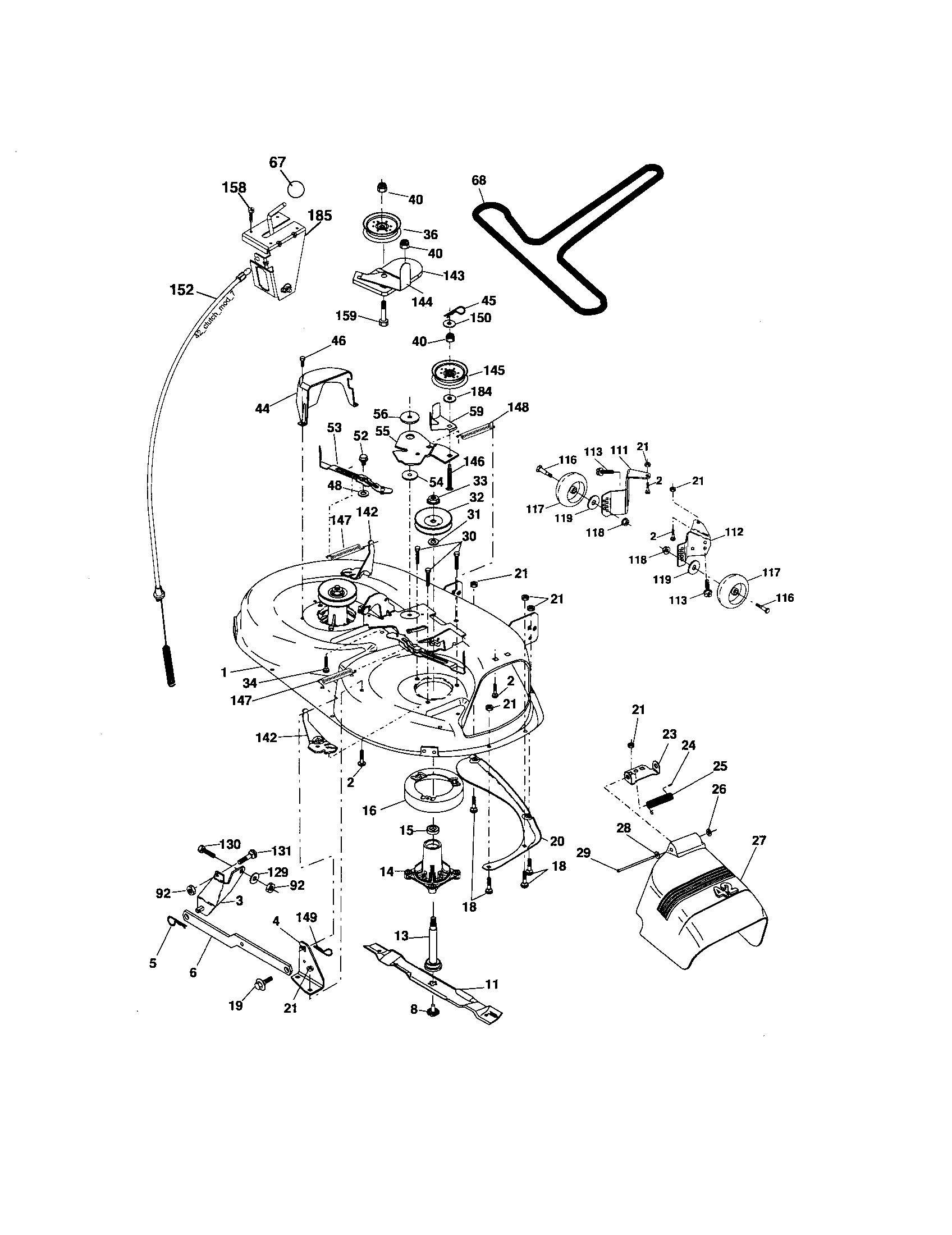 Craftsman 917276826 mower deck diagram