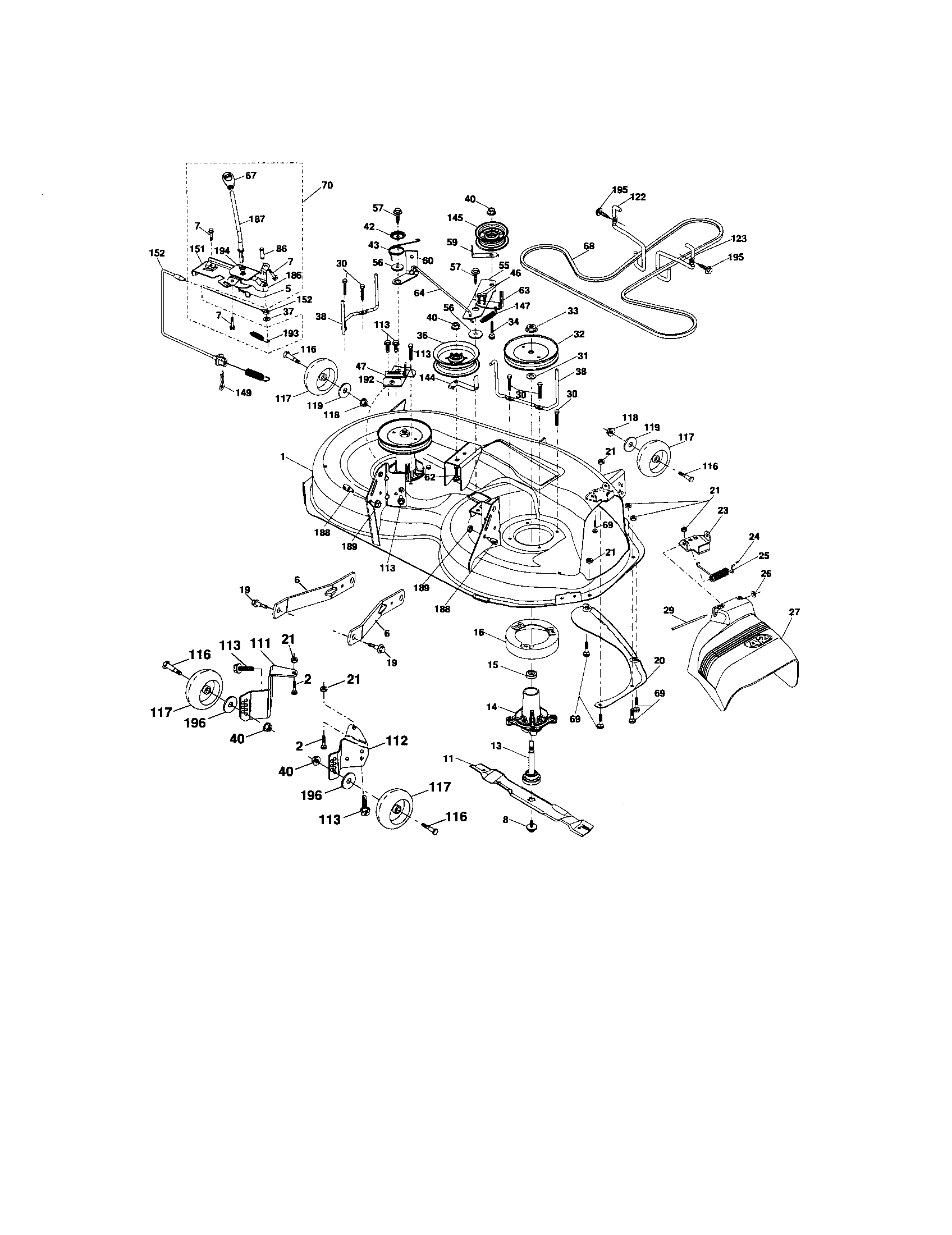 Craftsman 917276640 mower deck diagram