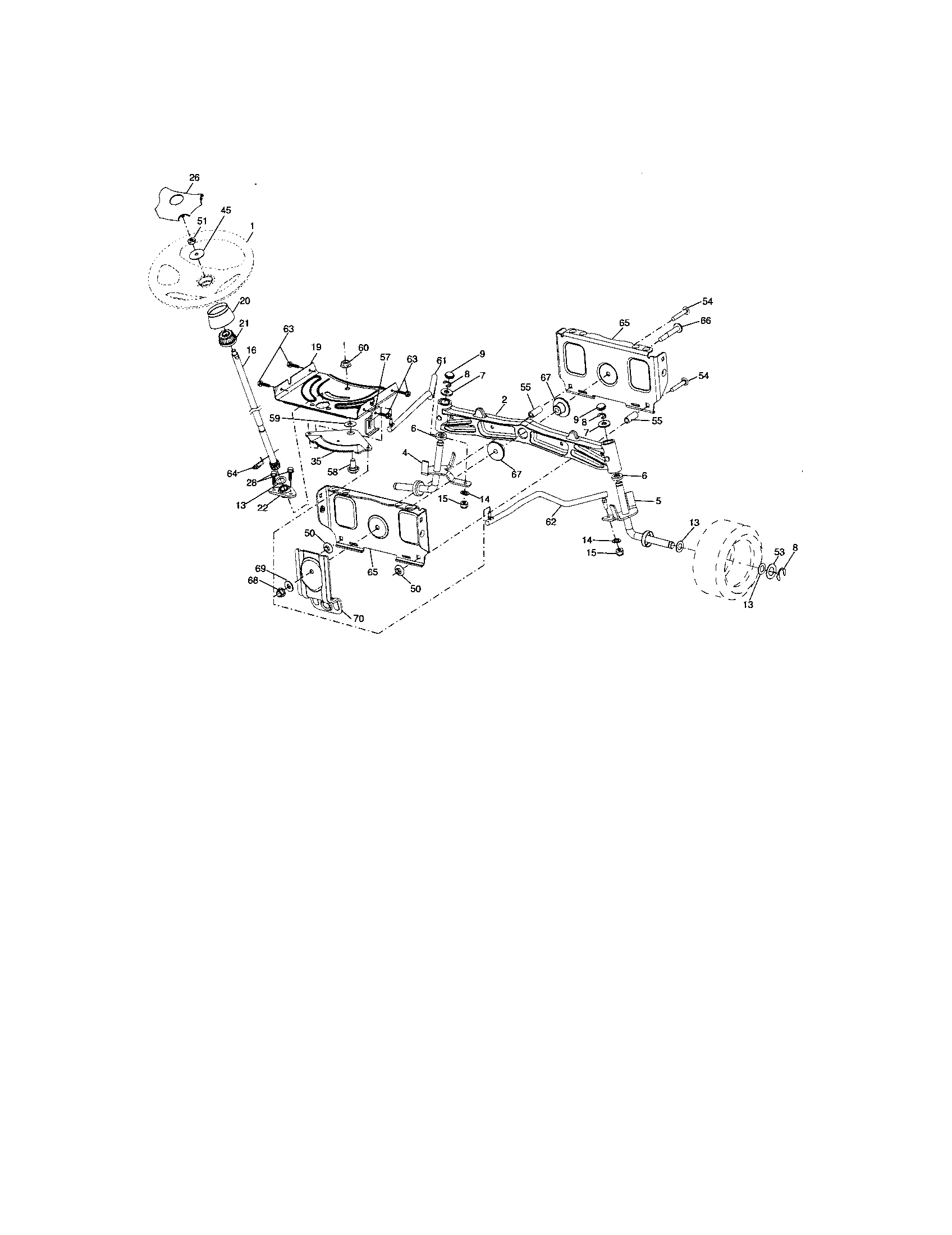 Craftsman 917276802 steering assembly diagram