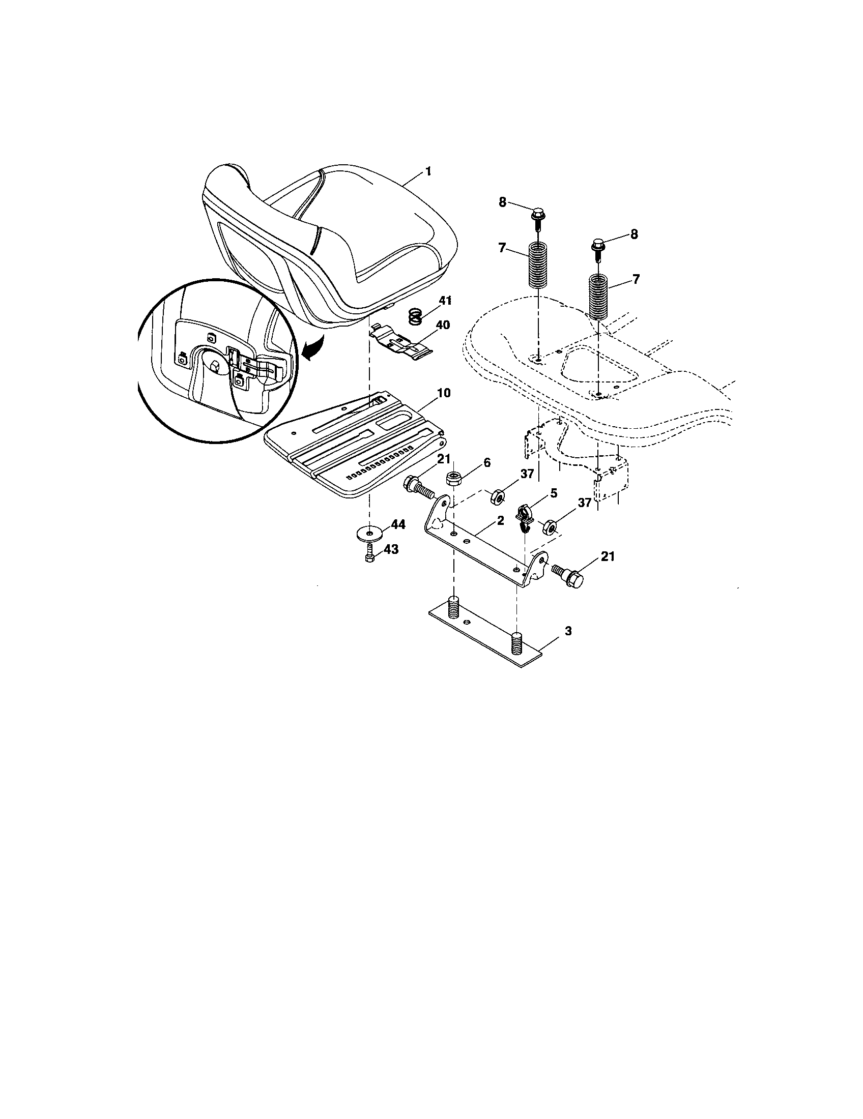 Craftsman 917276802 seat assembly diagram