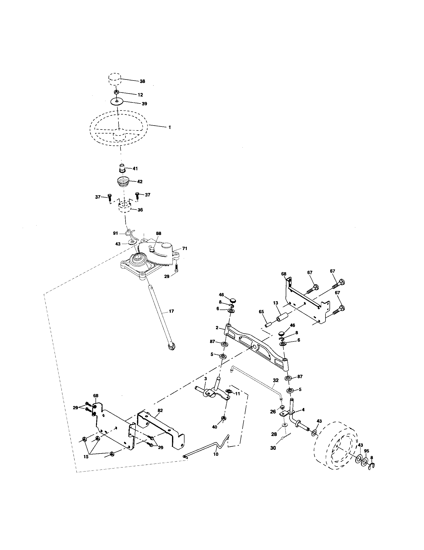 Southern States SP185H42YT steering assembly diagram