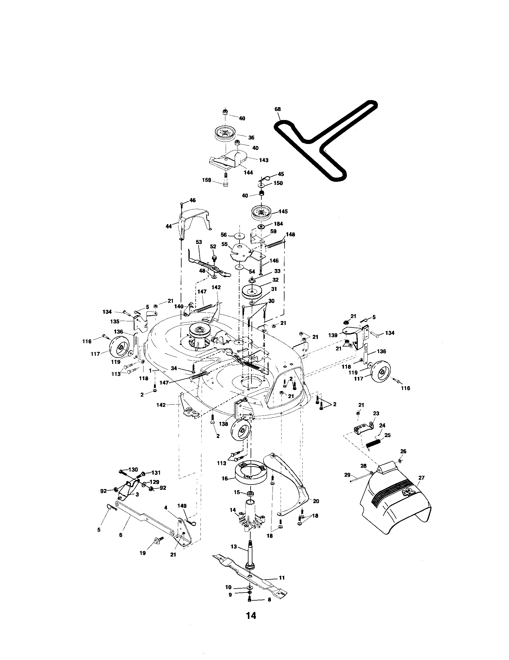 Southern States SP185H42YT mower deck diagram
