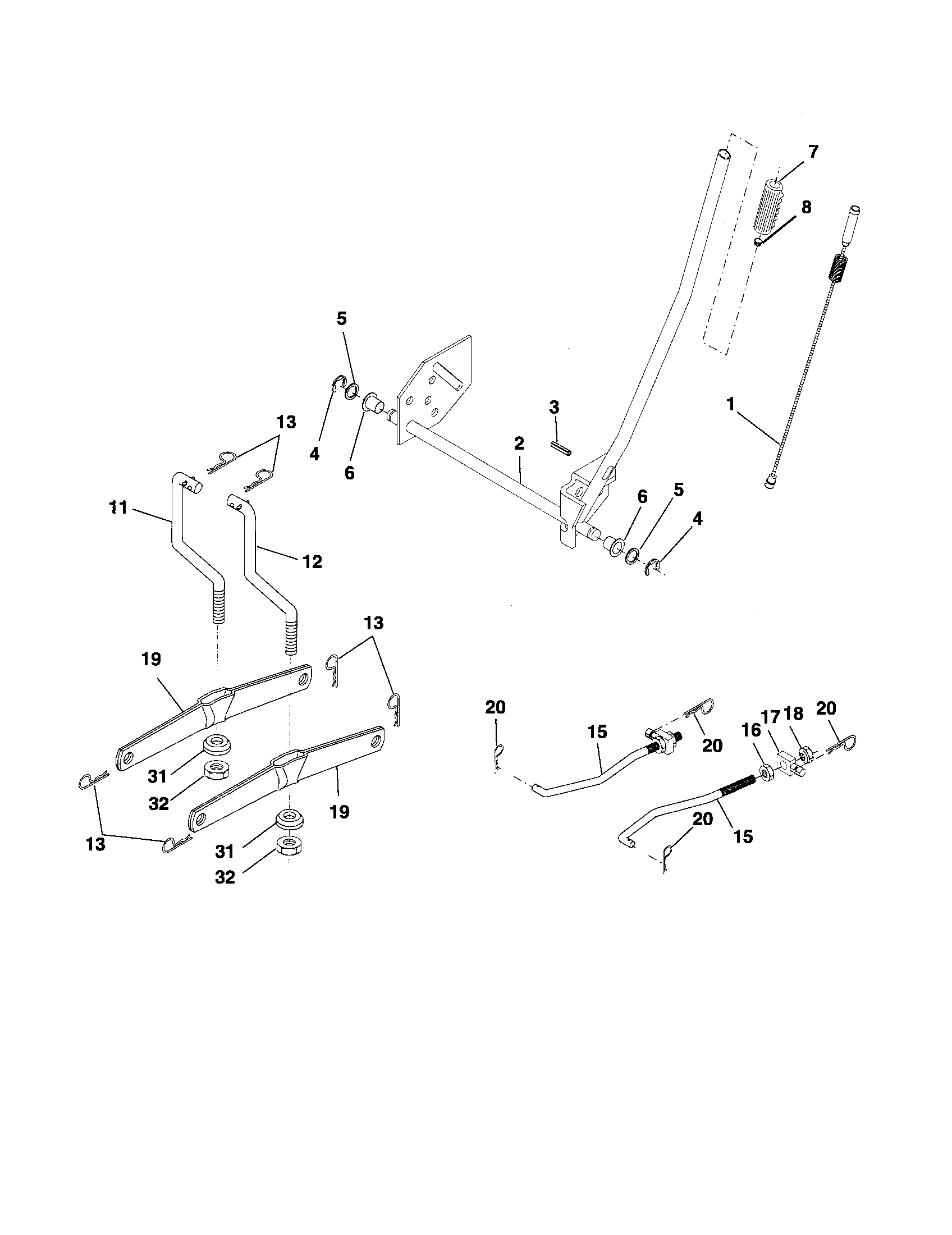 Southern States SP185H42YT mower lift diagram