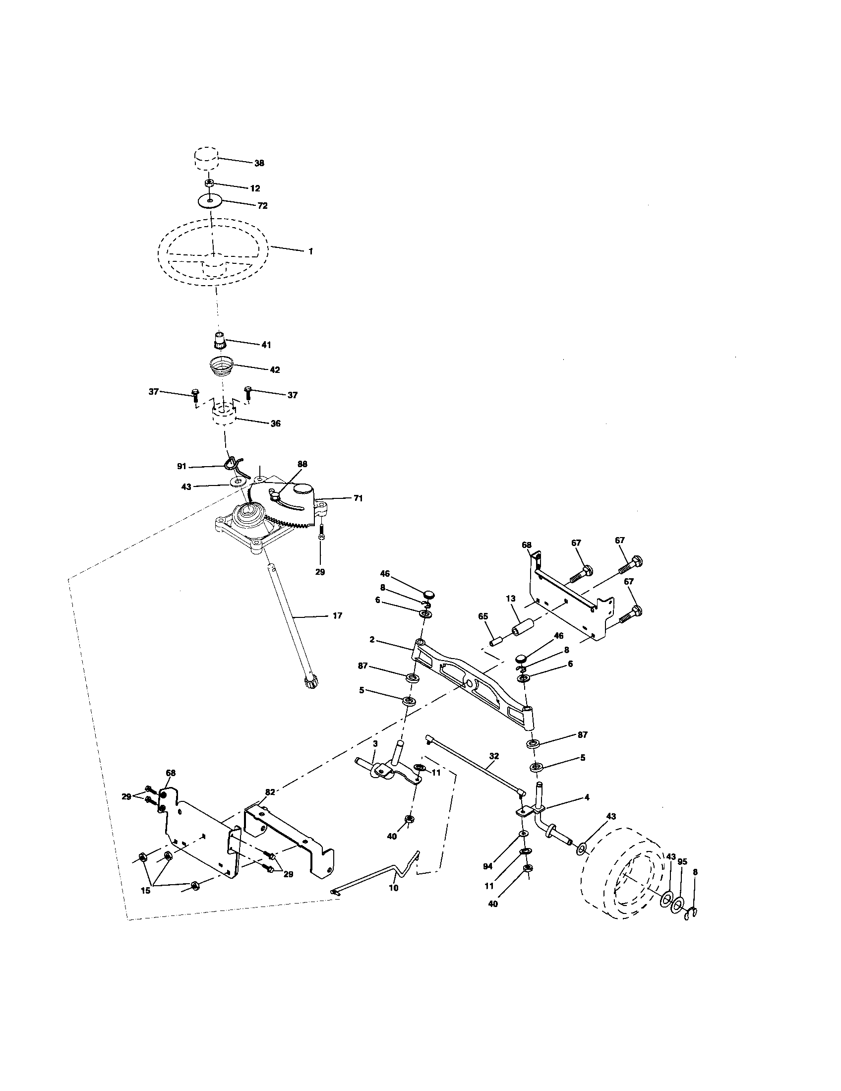 Southern States 96012002500 steering assembly diagram
