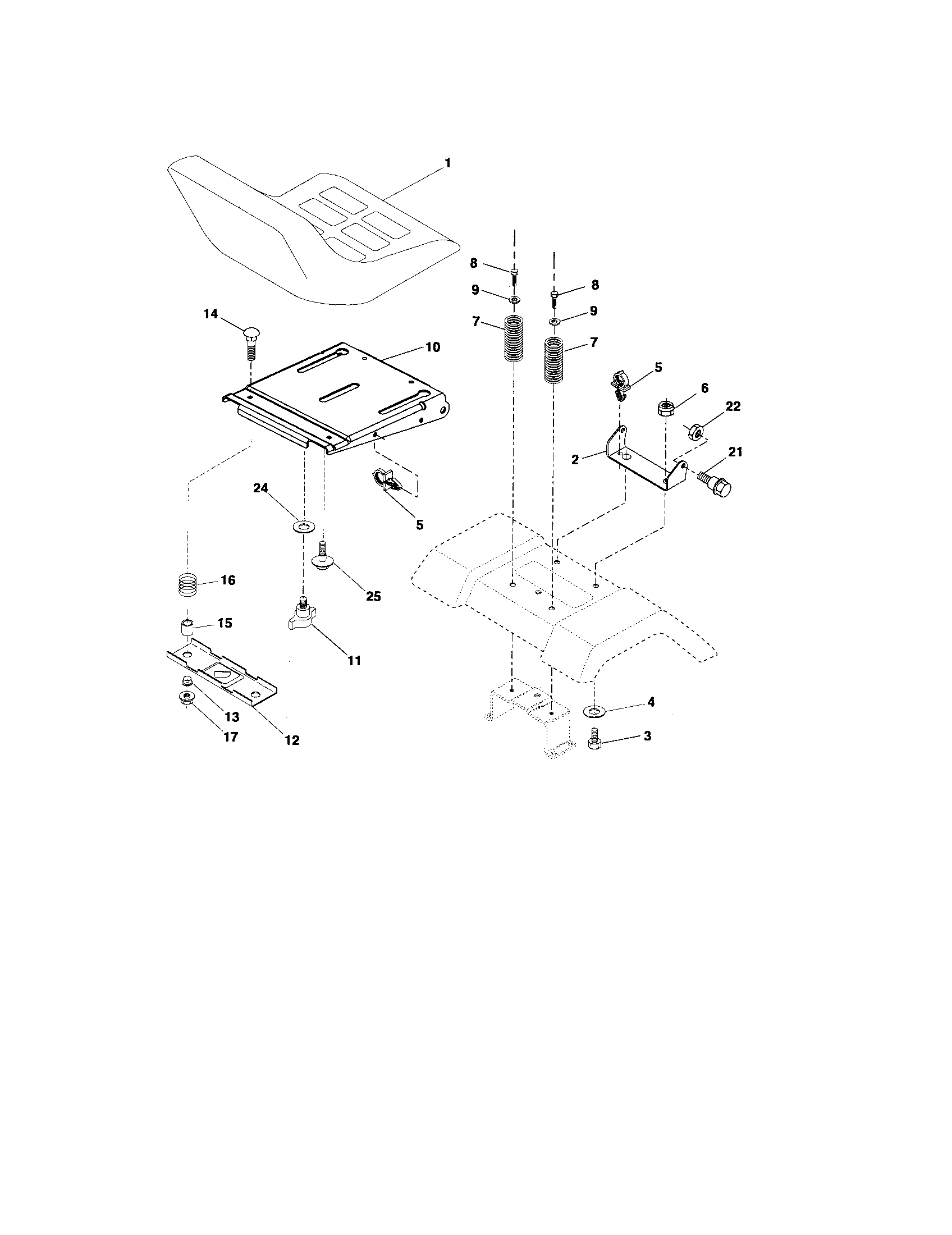 Southern States 96012002500 seat assembly diagram
