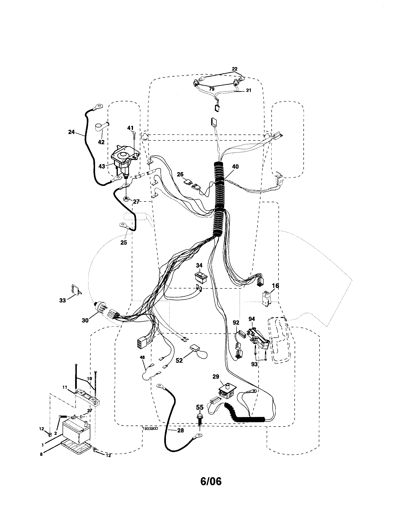 Poulan XT24H42YT electrical diagram