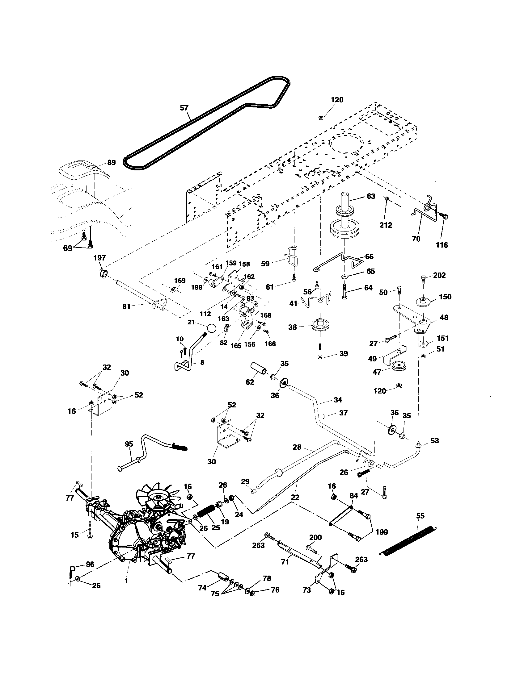 Poulan XT24H42YT drive diagram