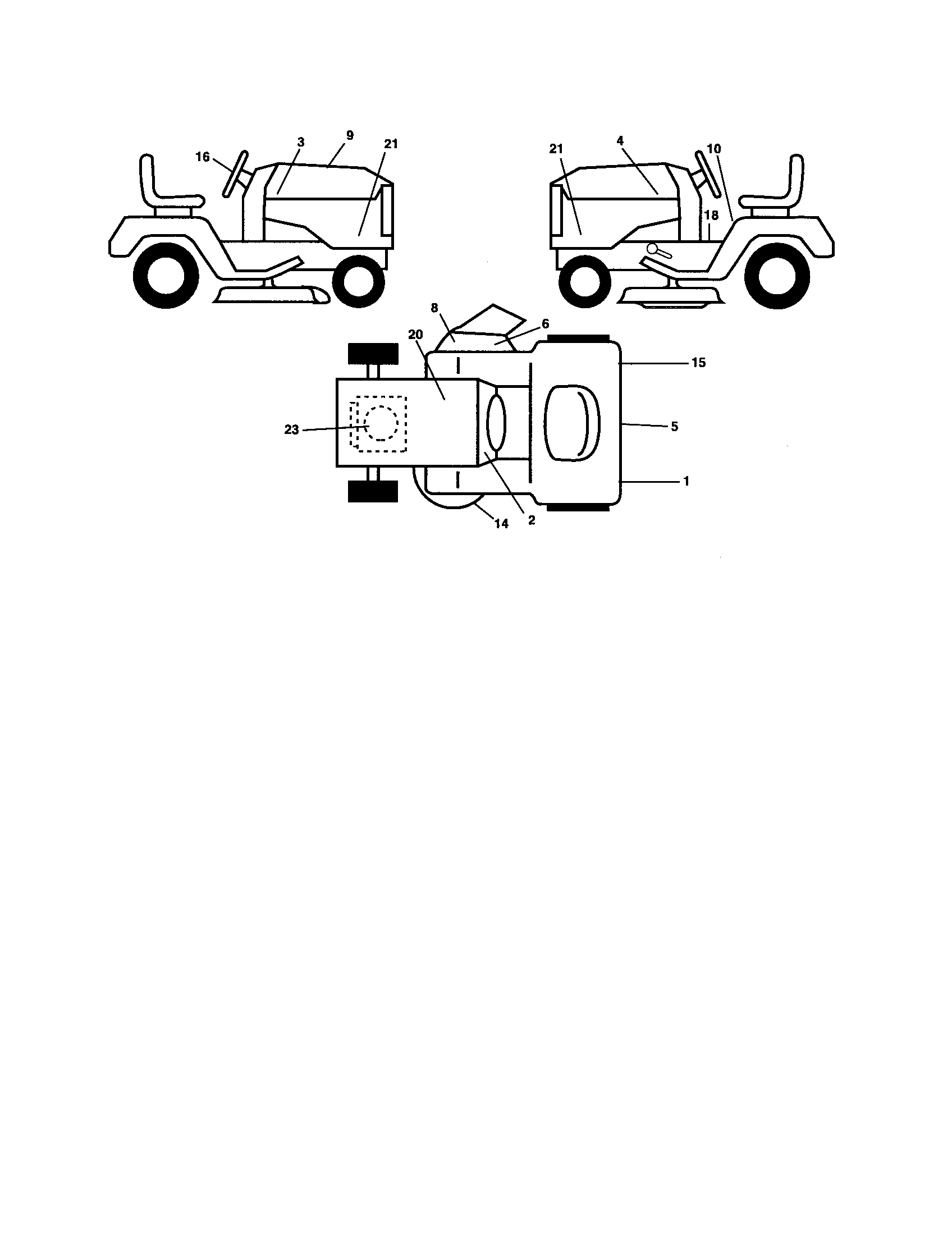 Poulan XT24H42YT decals diagram
