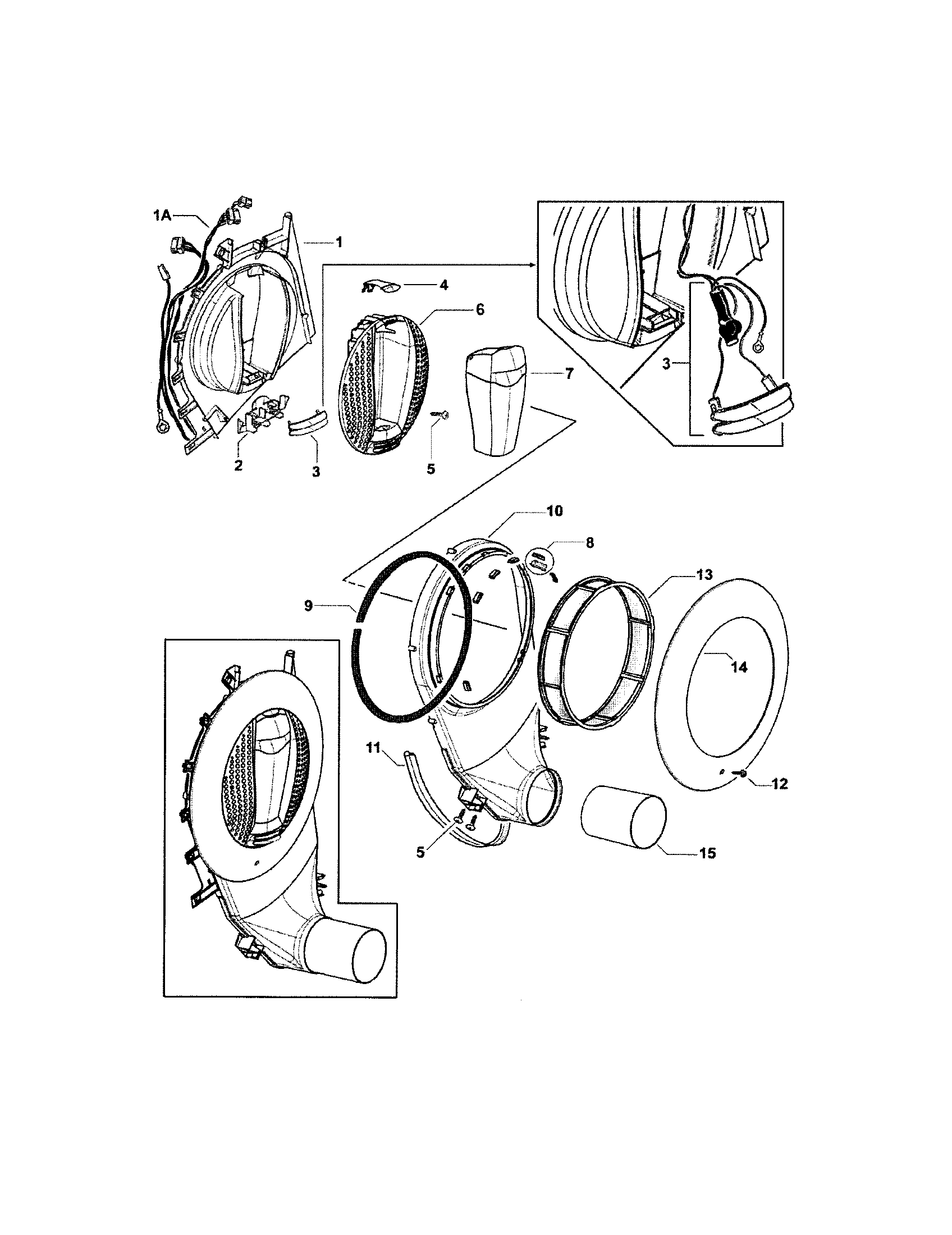 Fisher & Paykel DGIX2-96106B outlet duct diagram