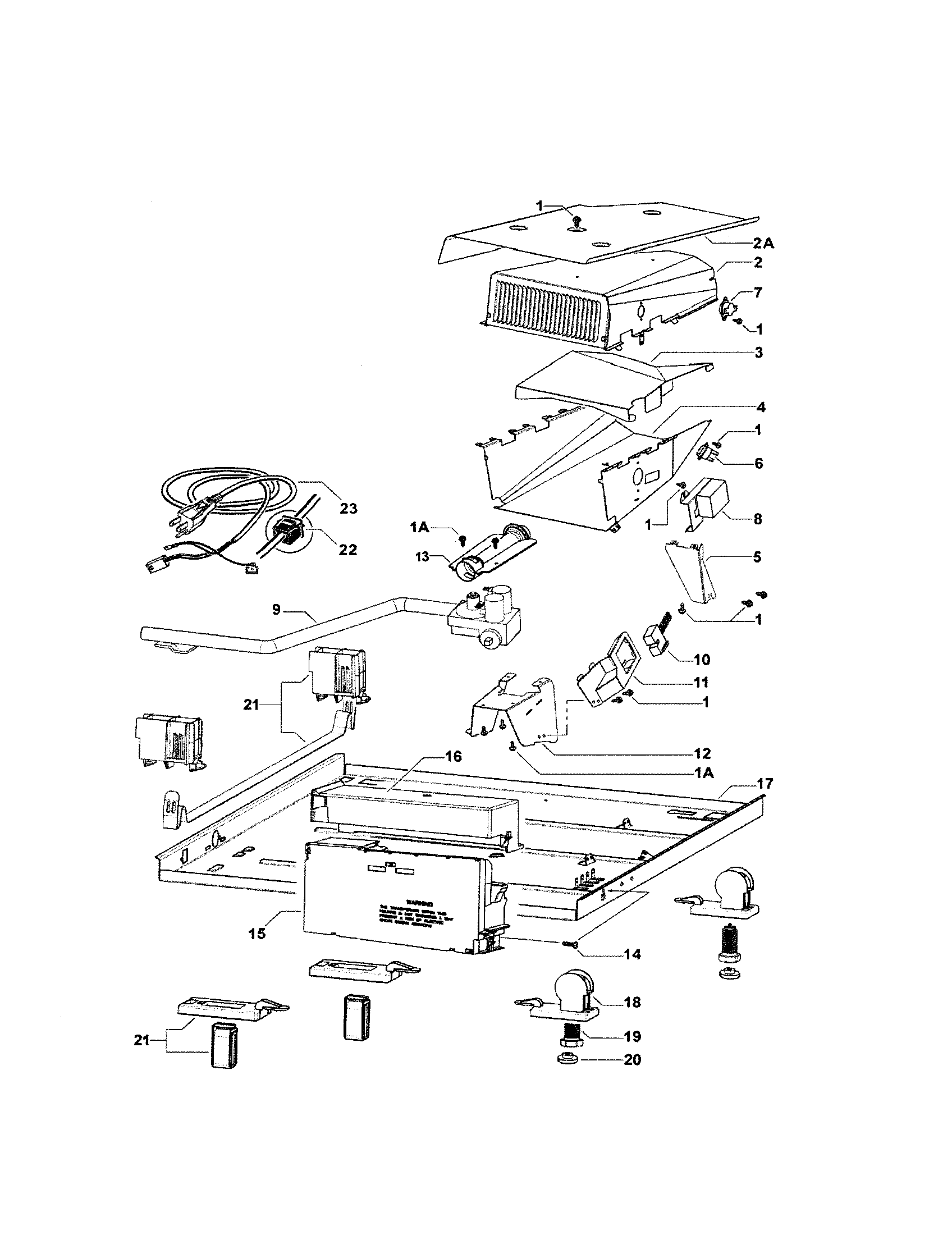 Fisher & Paykel DGIX2-96106B base panel diagram
