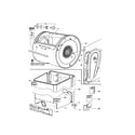 Fisher & Paykel DGIX2-96106A cabinet/drum/inlet duct diagram