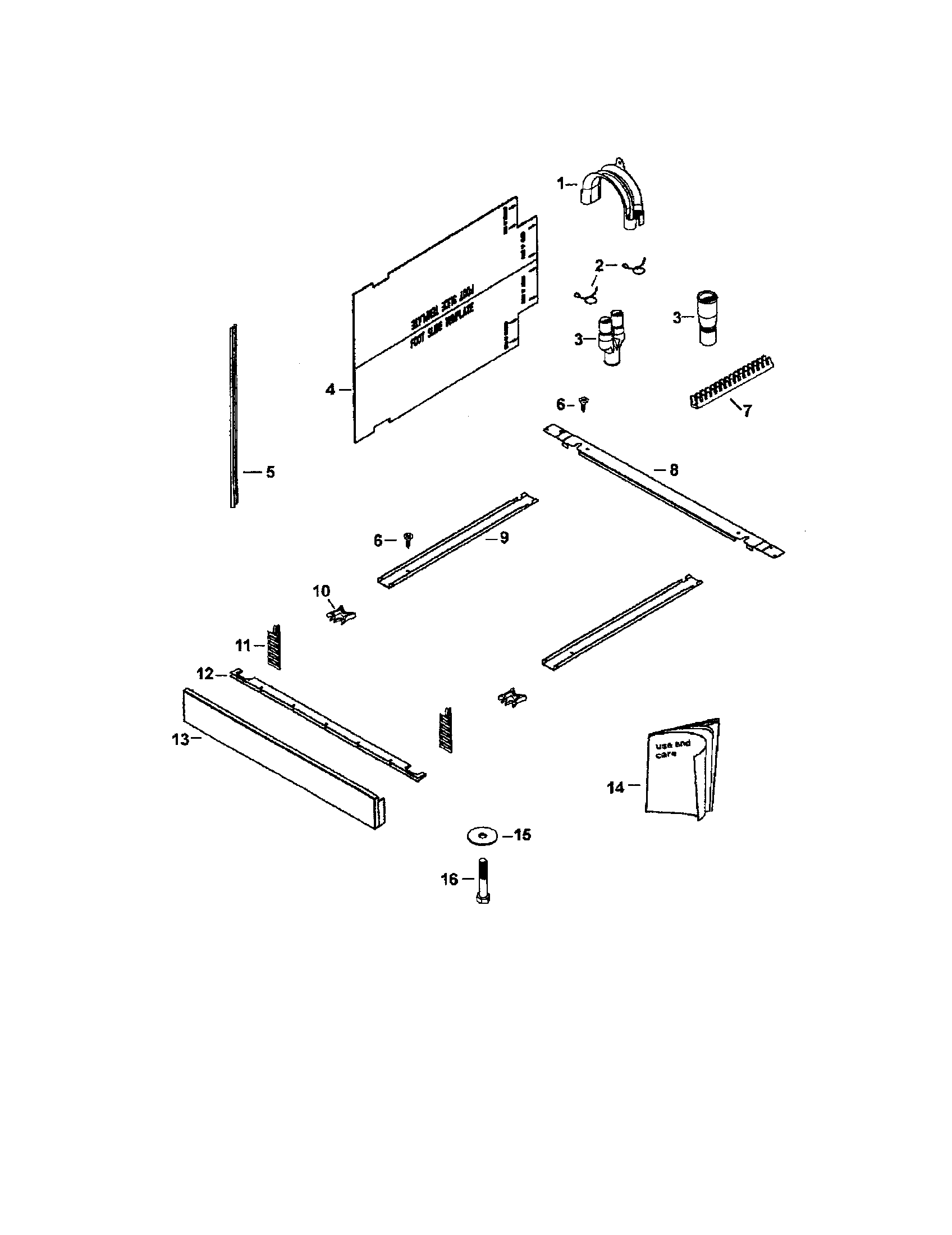 Fisher & Paykel DS601-87494 installation components diagram