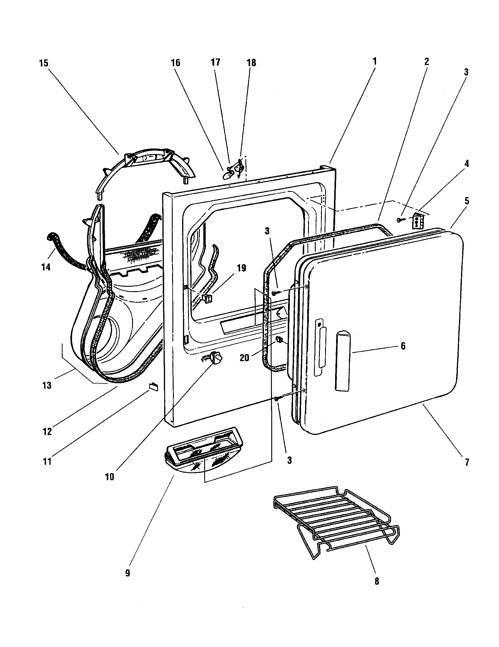 Fisher & Paykel DG04-US5 cabinet front and door diagram