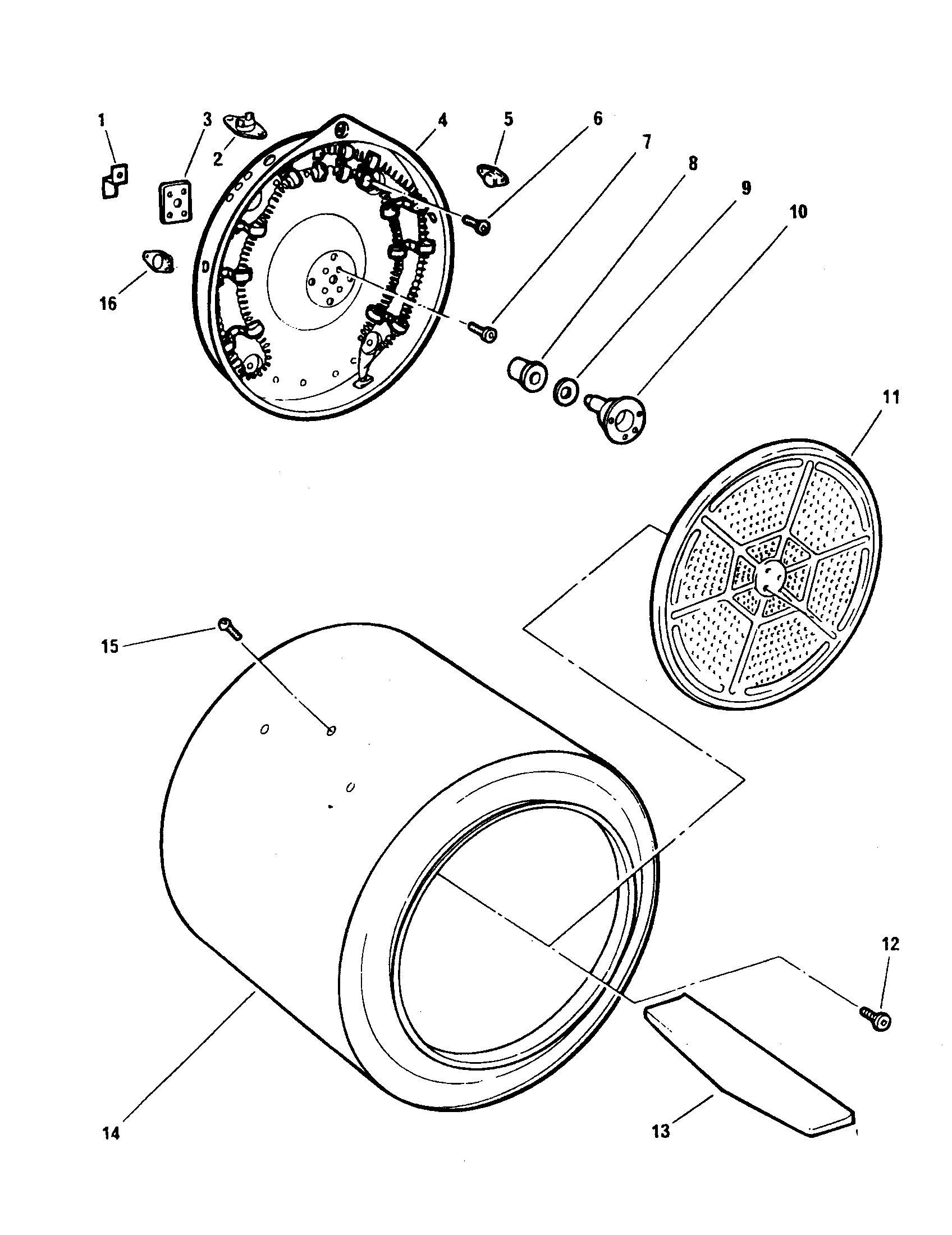 Fisher & Paykel DG04-US5 drum and heater (de04-us5, de04-us6) diagram