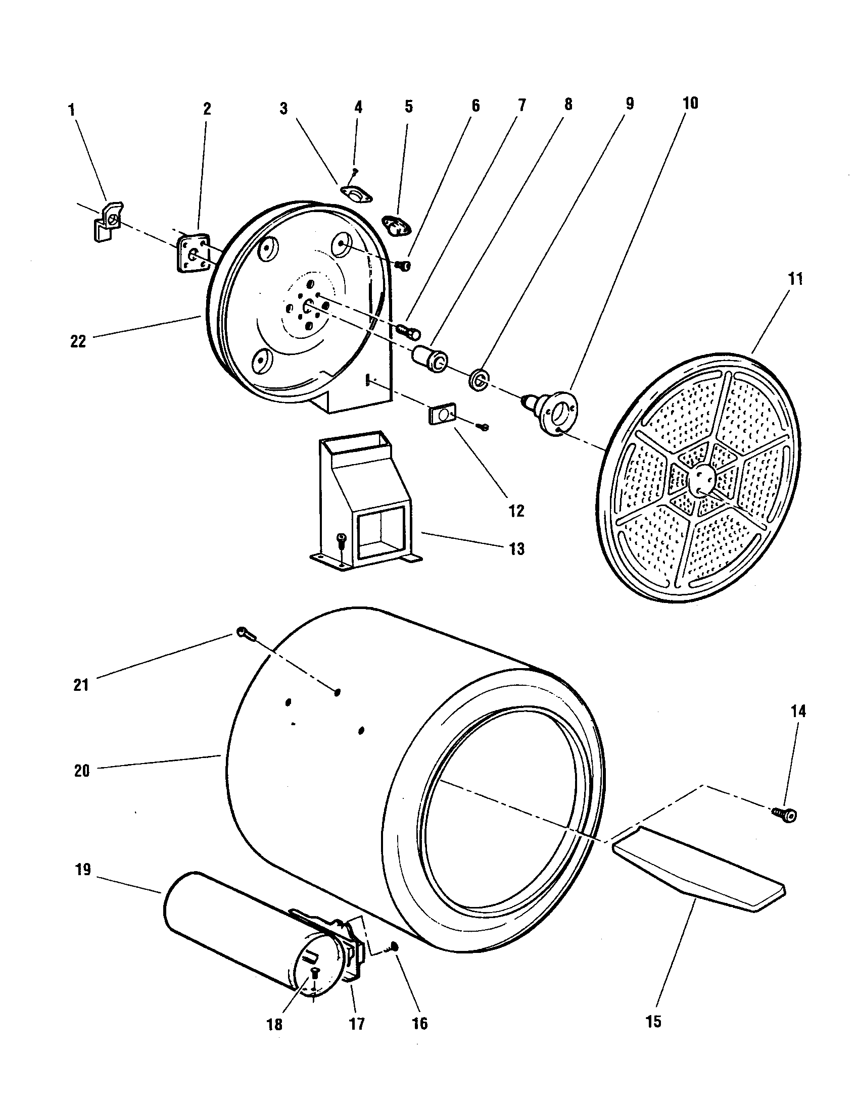 Fisher & Paykel DG04-US5 drum and duct (dg04-us5, dg04-us6) diagram