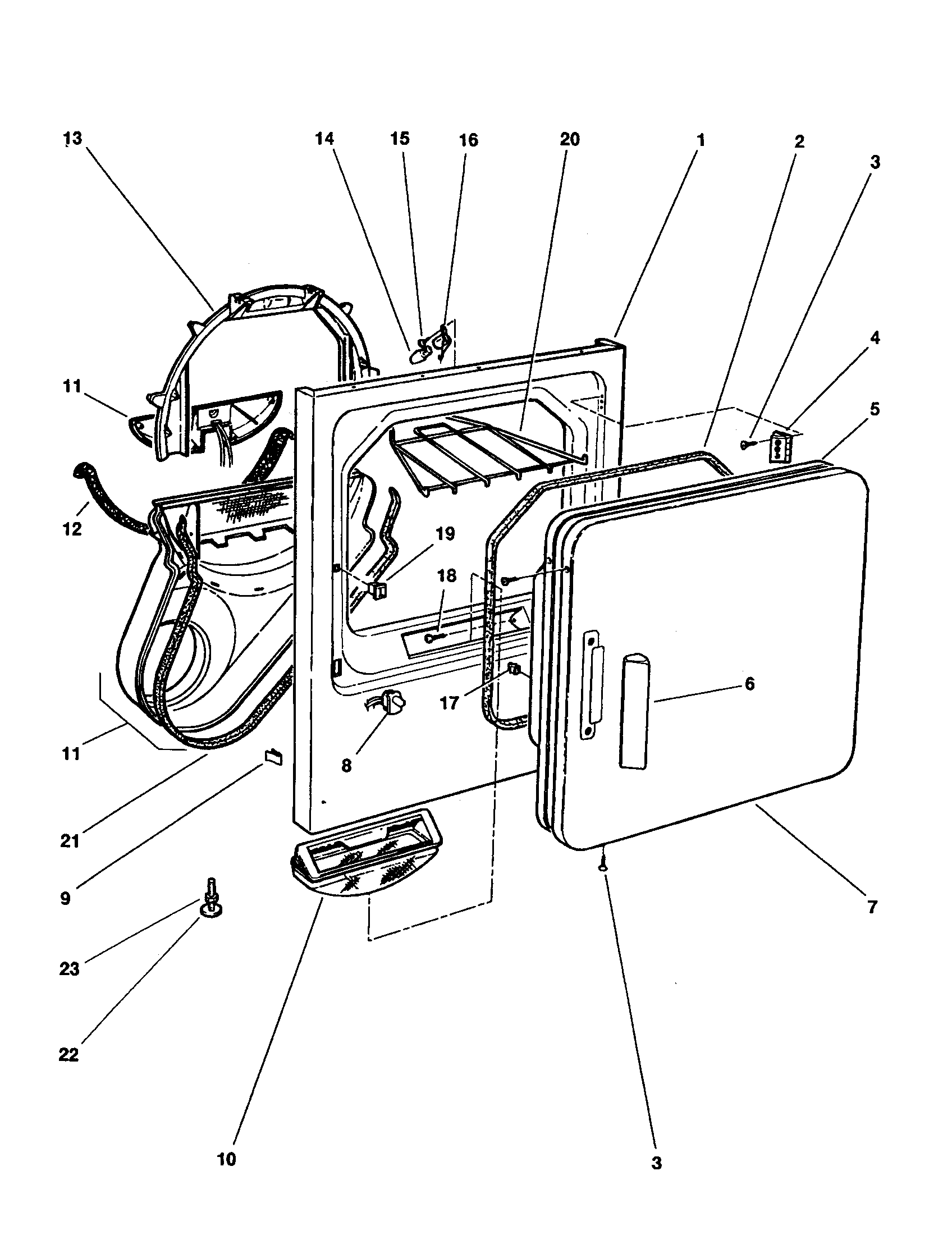 Fisher & Paykel DE04-US2 cabinet front & door diagram