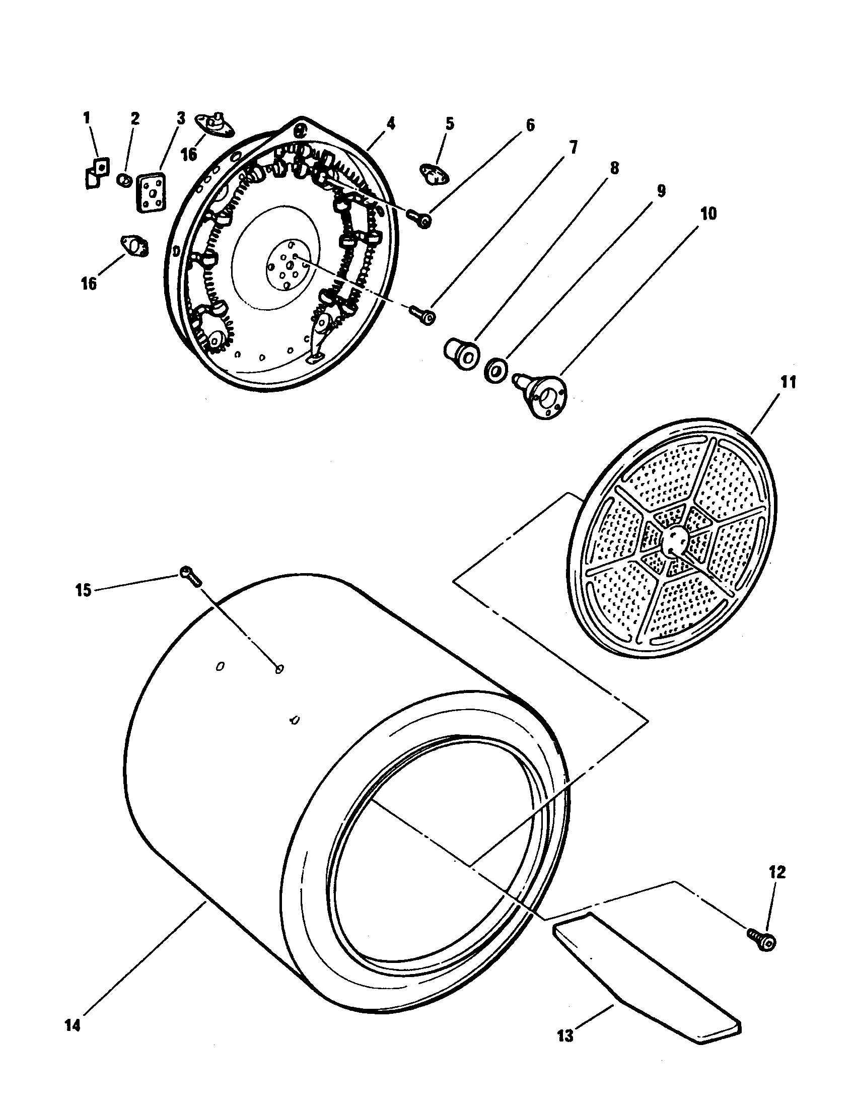 Fisher & Paykel DE04-US2 drum and heater (dg04-us2, dg04-us1) diagram