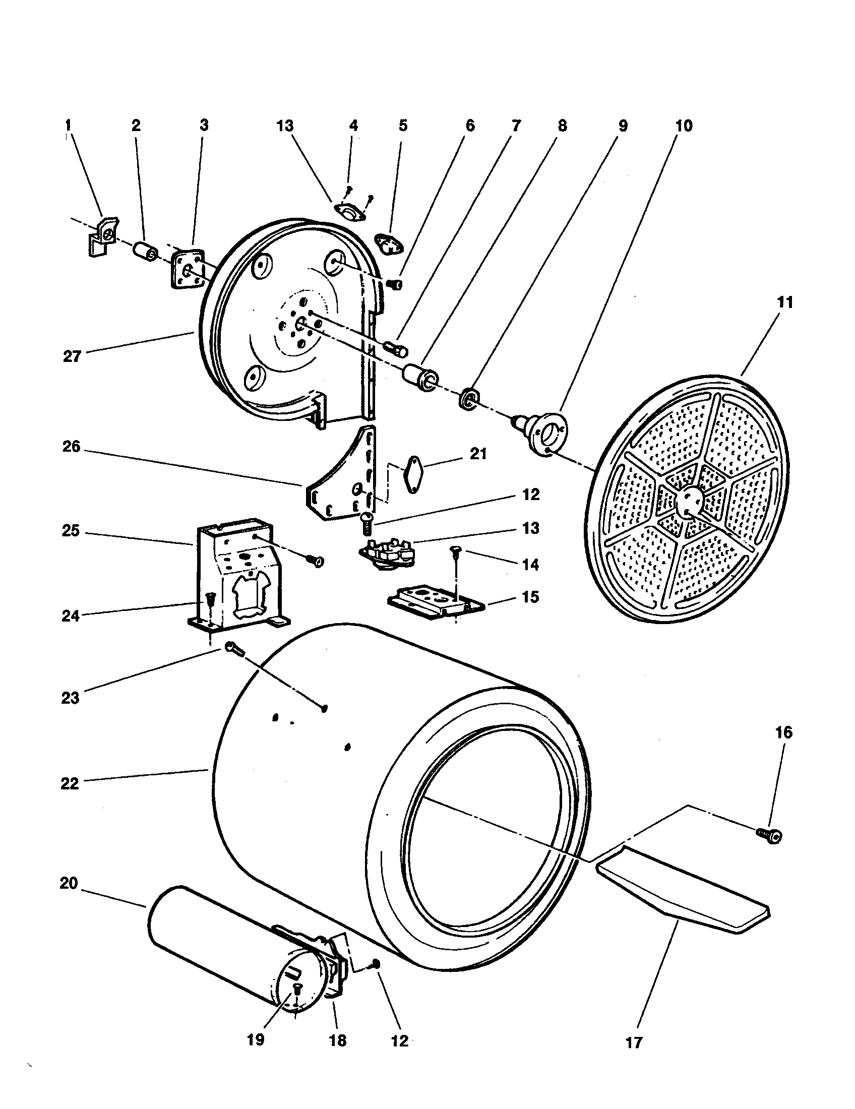 Fisher & Paykel DE04-US2 drum and heater (dg04-us2, dg04-us1) diagram