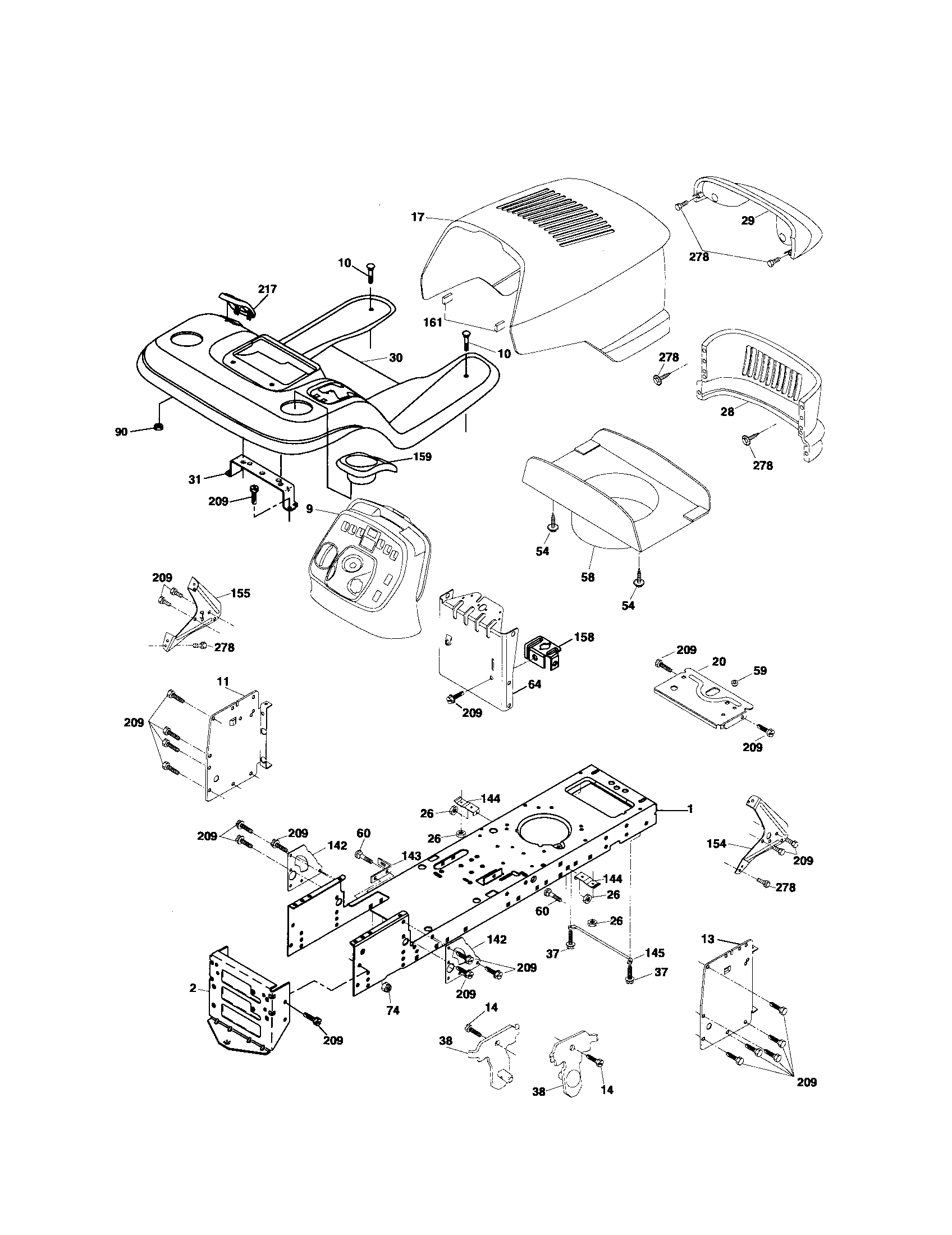 Poulan 96012004100 chassis and enclosures diagram