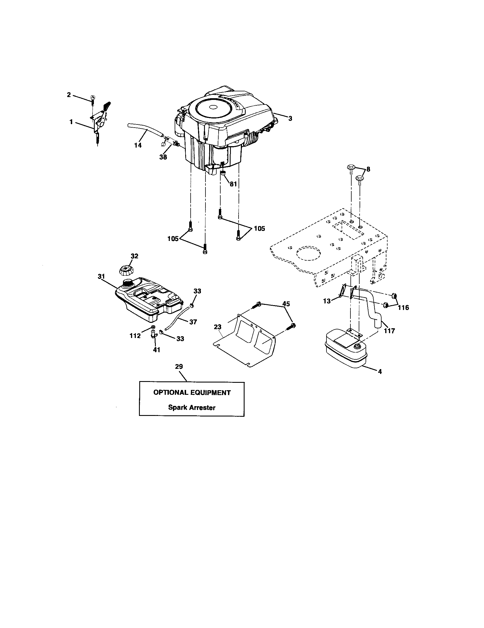 Poulan 96012004100 engine diagram