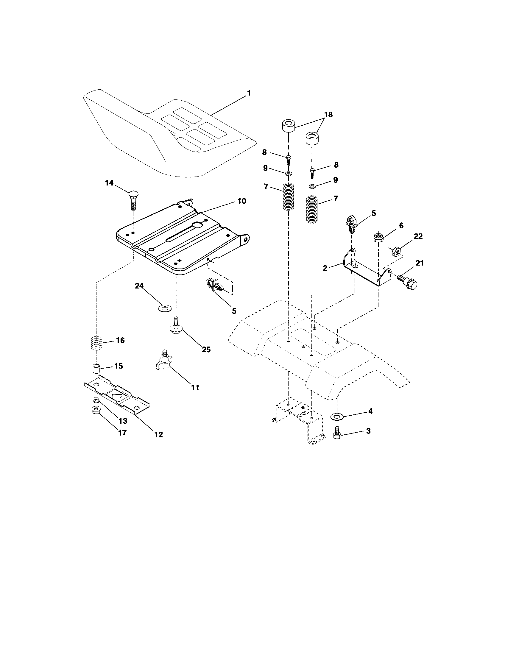 Poulan 96012004100 seat assembly diagram