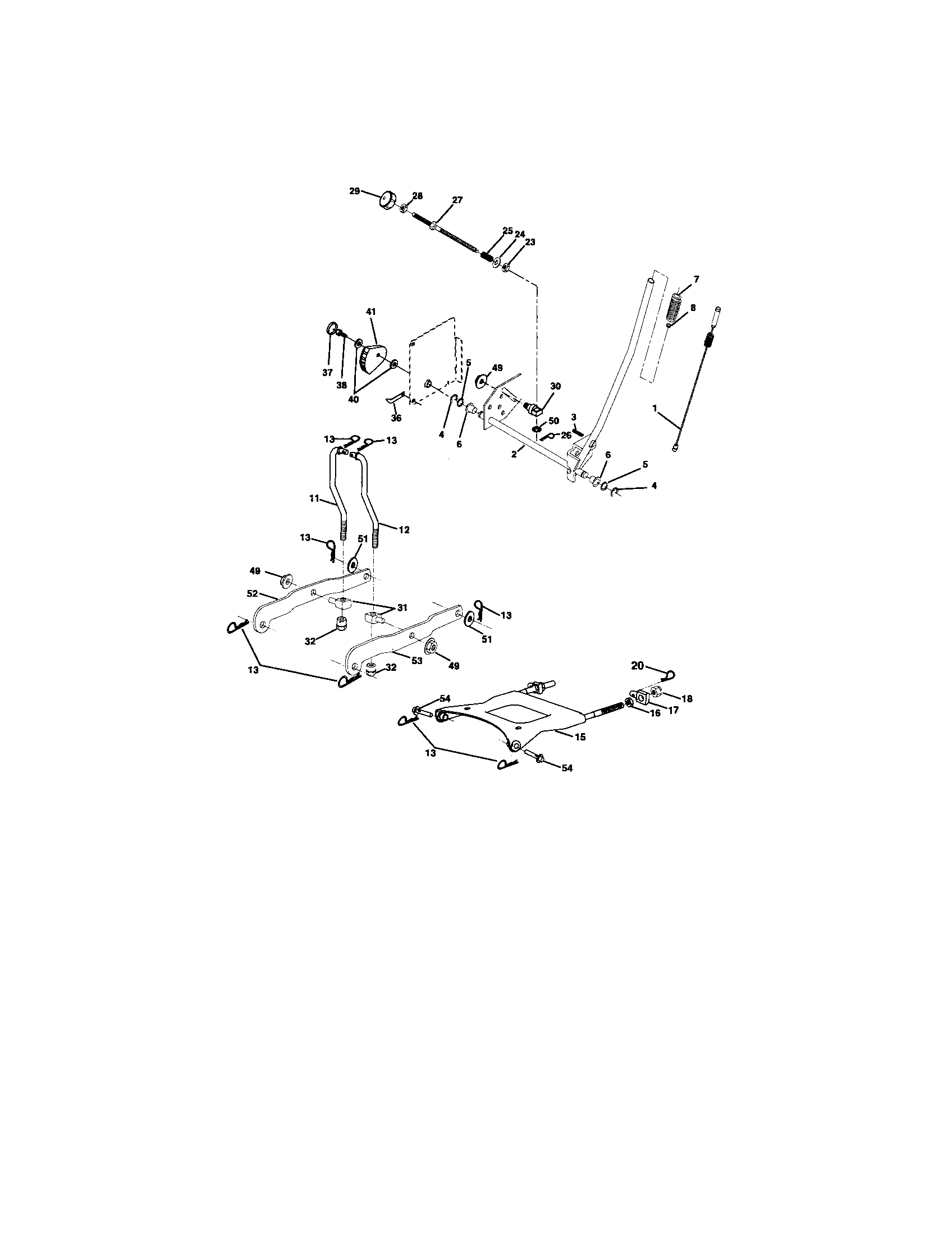 Poulan 96012004100 mower lift diagram