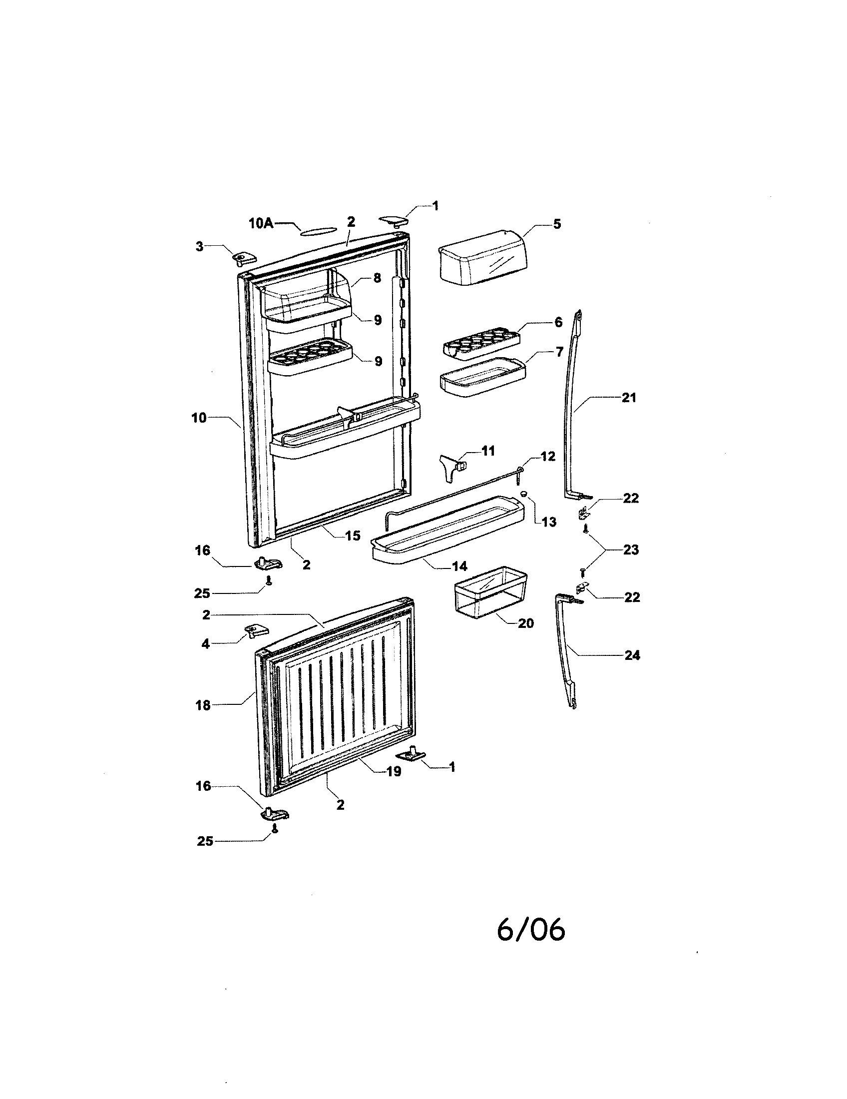 Fisher & Paykel E522A-21768A doors diagram