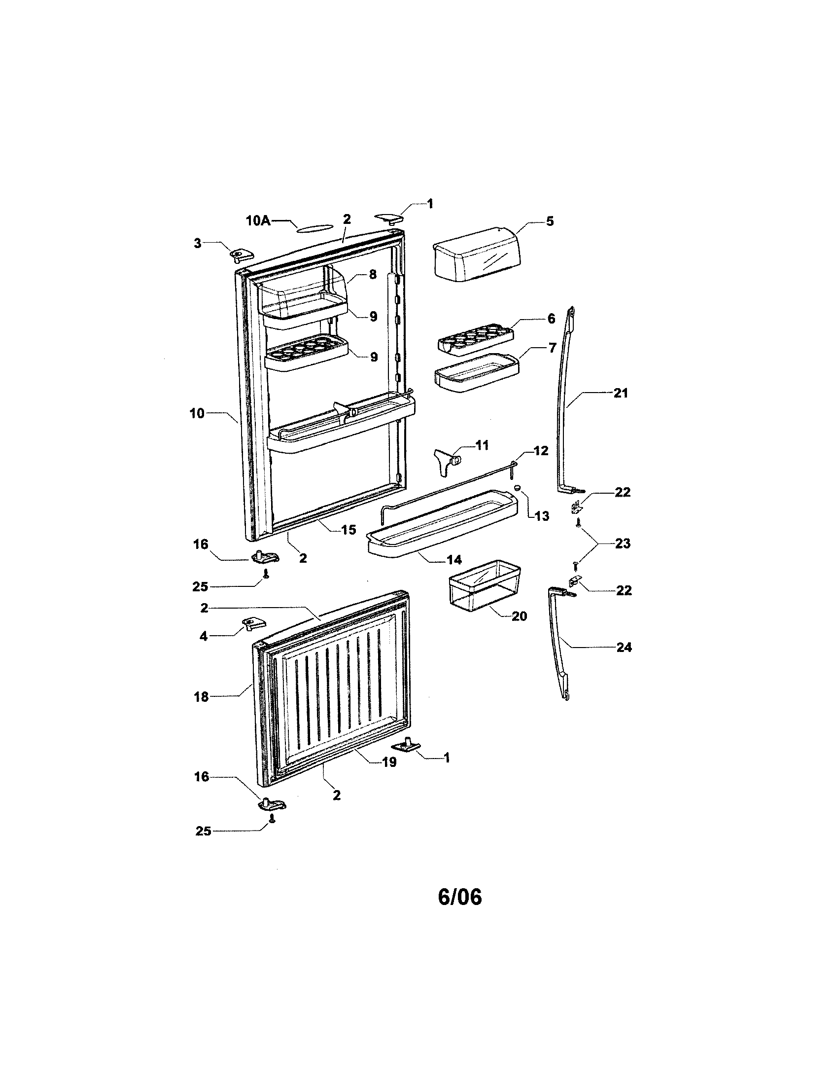 Fisher & Paykel E522A-21767A doors diagram
