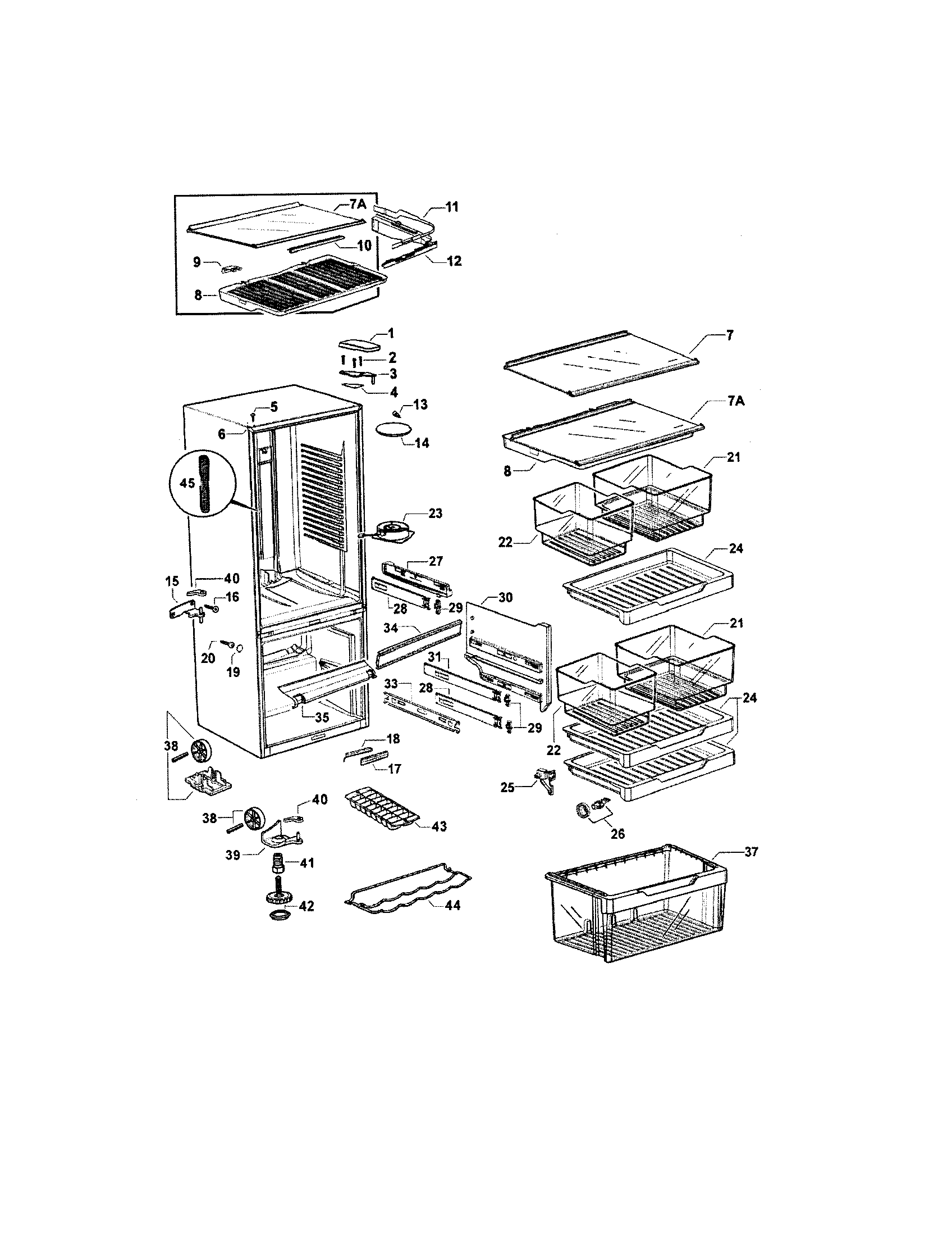 Fisher & Paykel E522A-21767A cabinet diagram