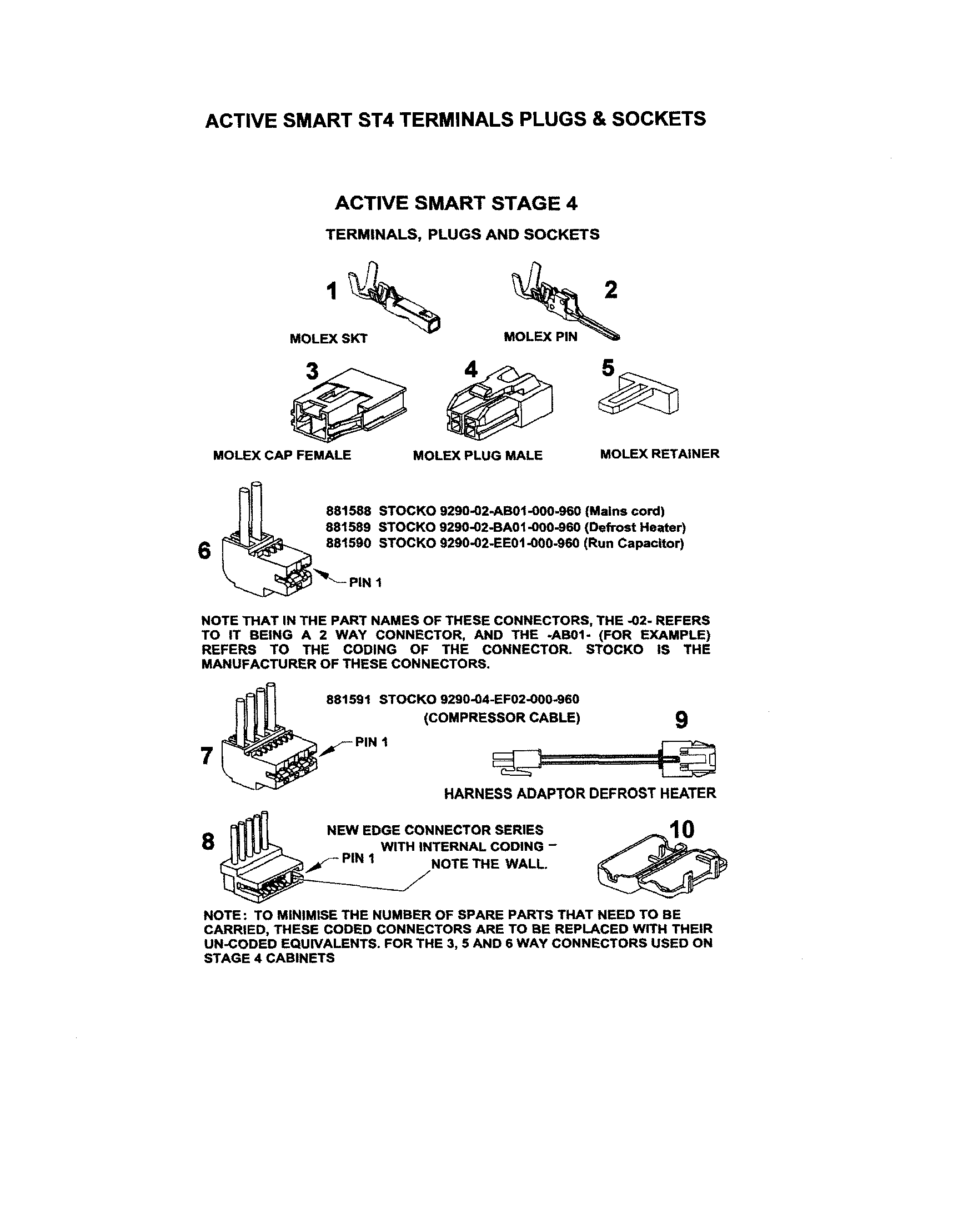 Fisher & Paykel E522A-21767A st4 terminals plugs & sockets diagram