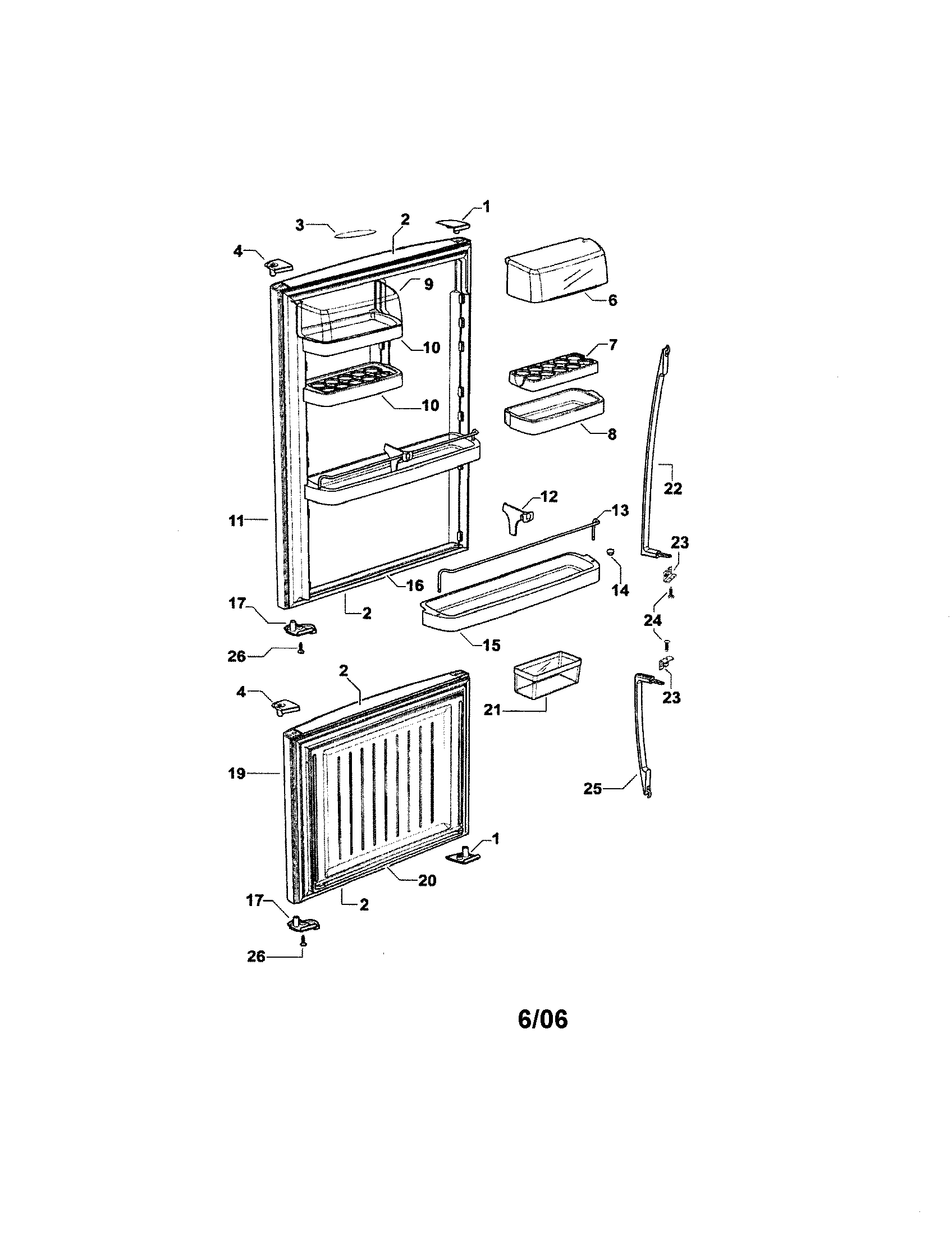 Fisher & Paykel E522A-21639A doors diagram