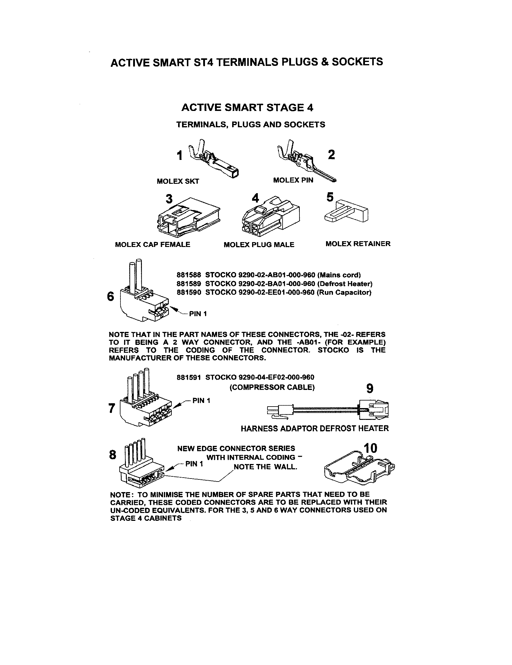 Fisher & Paykel E522A-21638A st4 terminals plugs & sockets diagram
