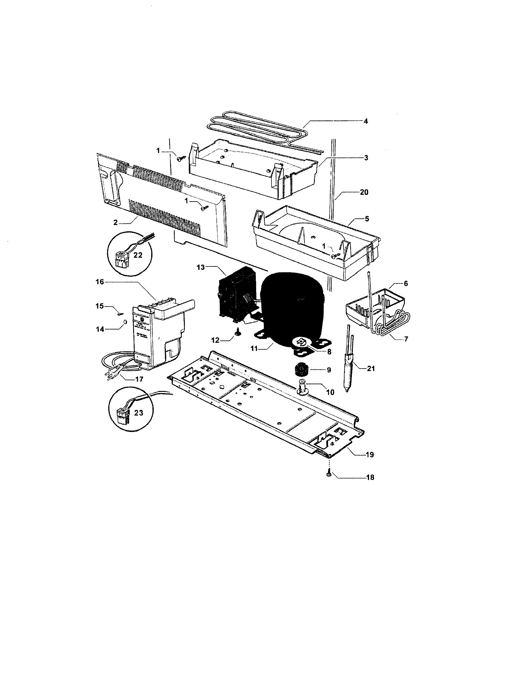 Fisher & Paykel E522A-21638A compressor/power module diagram