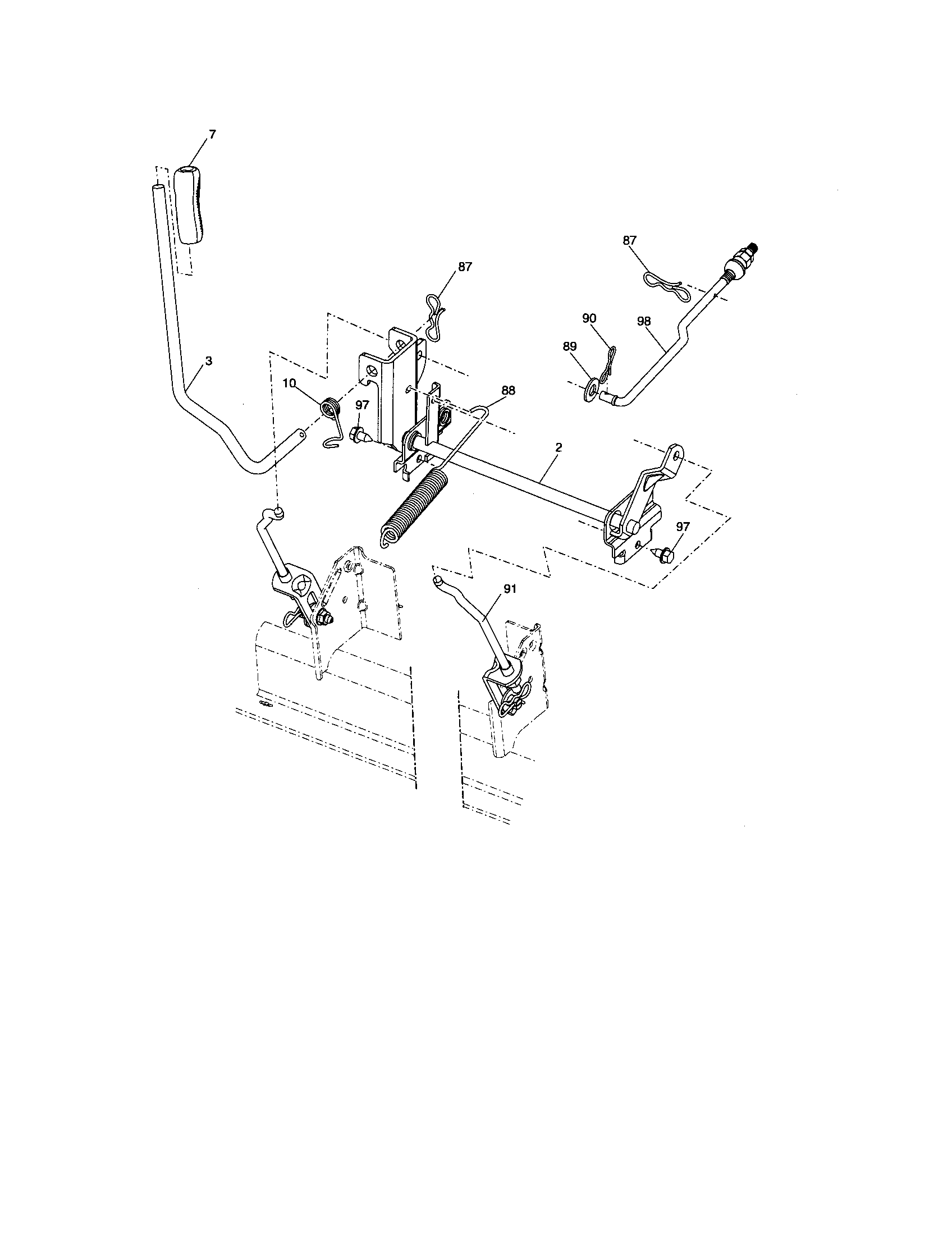 Husqvarna 917279180 mower lift diagram