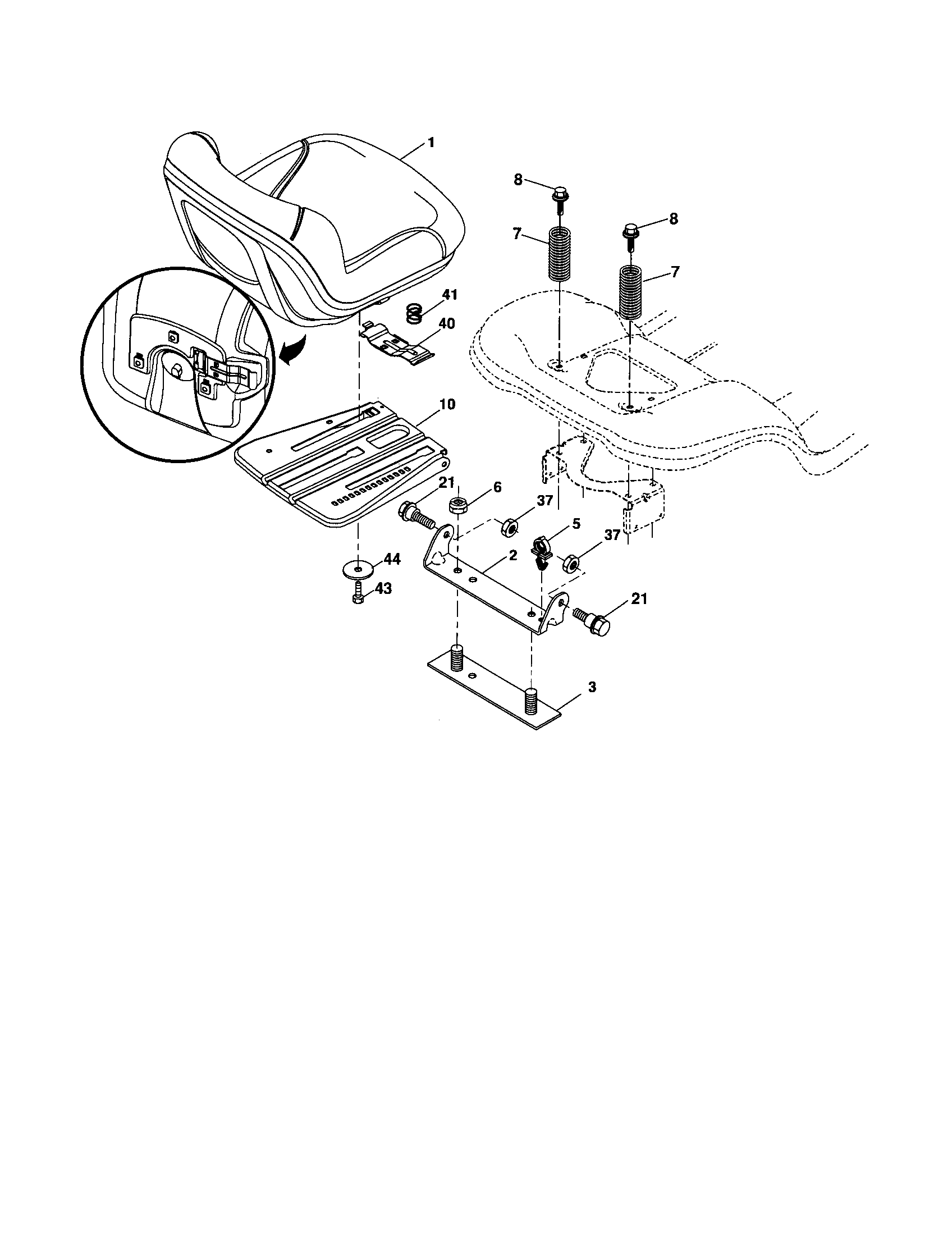 Husqvarna 917279180 seat assembly diagram