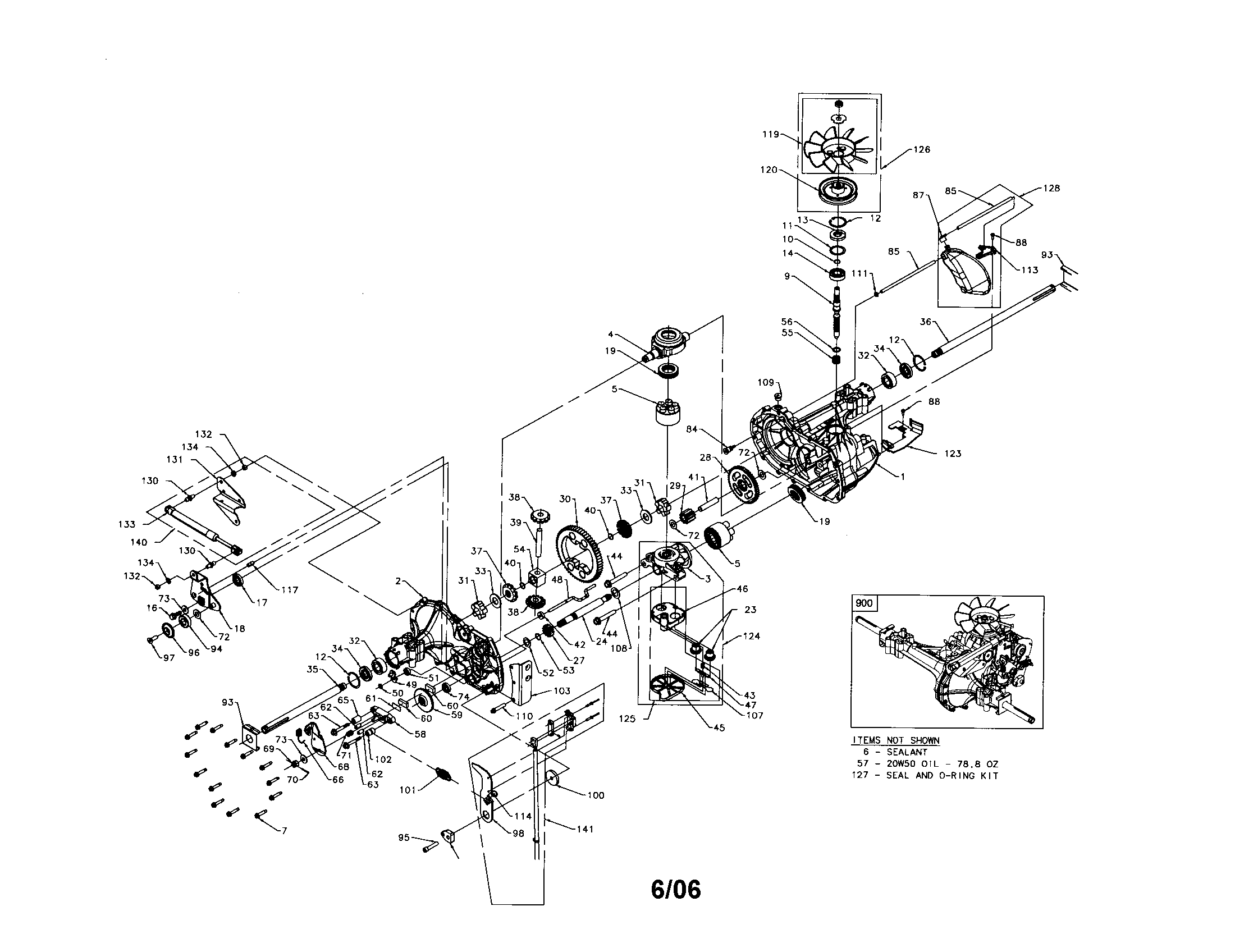 Husqvarna YTH20F42T hydro transaxle diagram