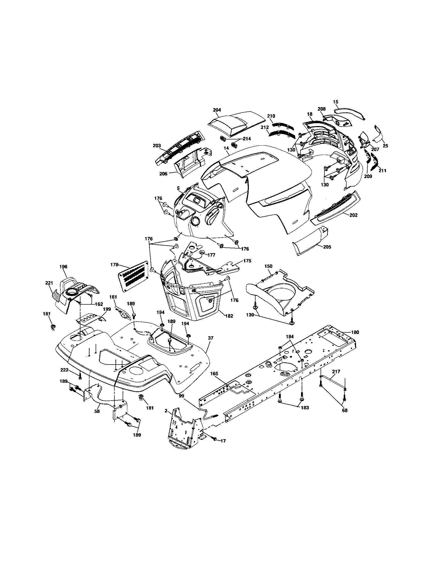 Husqvarna YTH20F42T chassis diagram